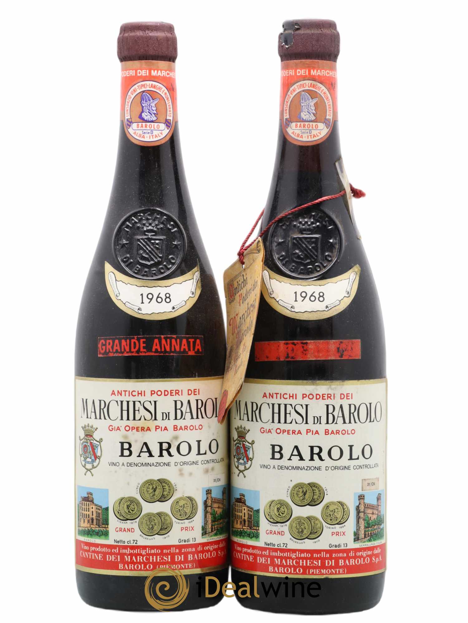 Barolo - 1968 - Lot of 2 bottles - 0