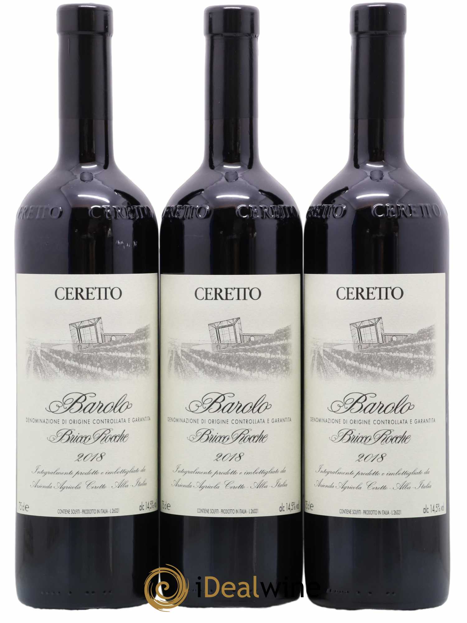 Barolo Bricco Rocche Ceretto 2018 - Lot de 3 bouteilles - 0