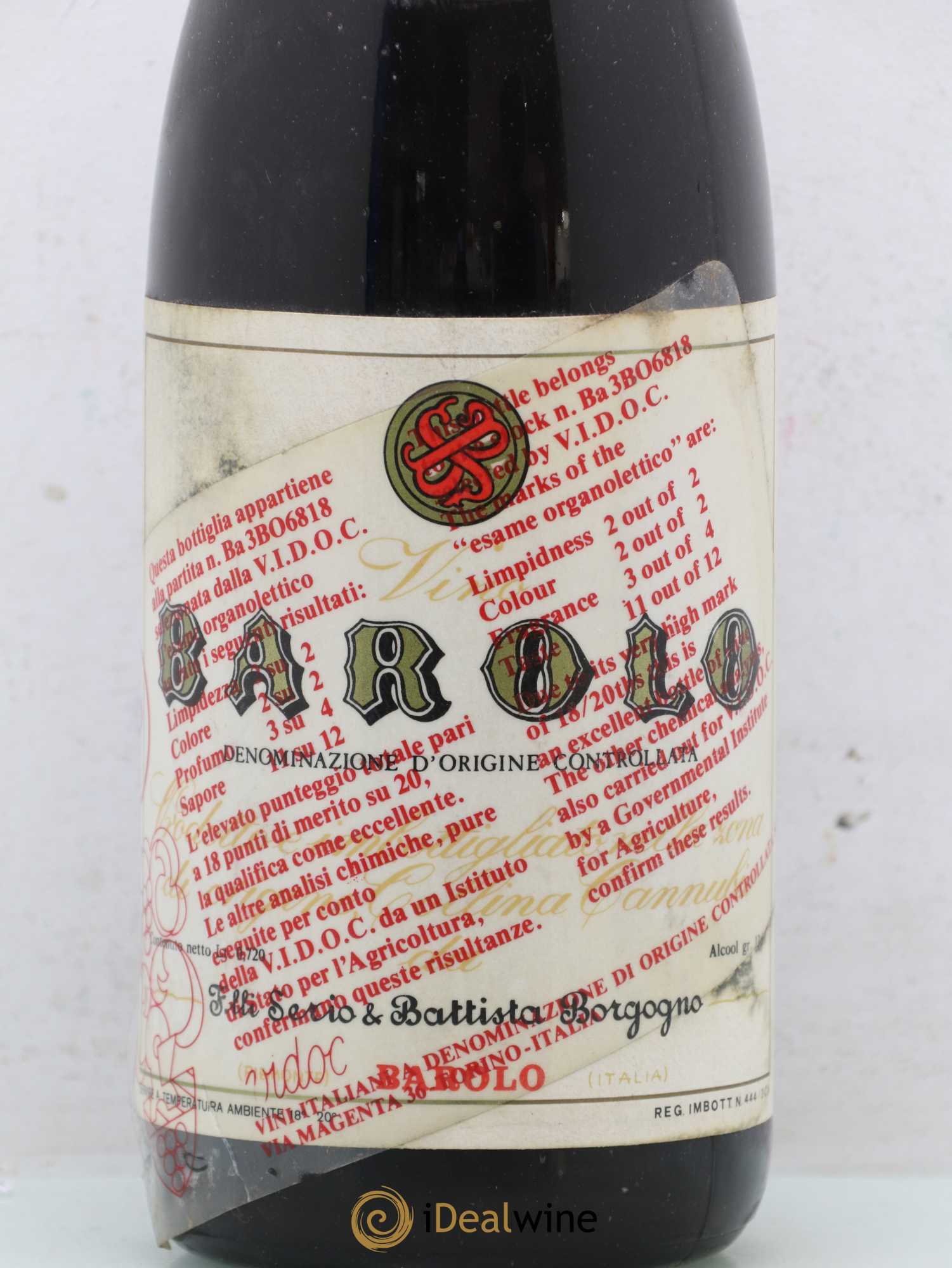 Barolo Serio&Battista Borgogno 1968 - Lot de 1 bouteille - 1