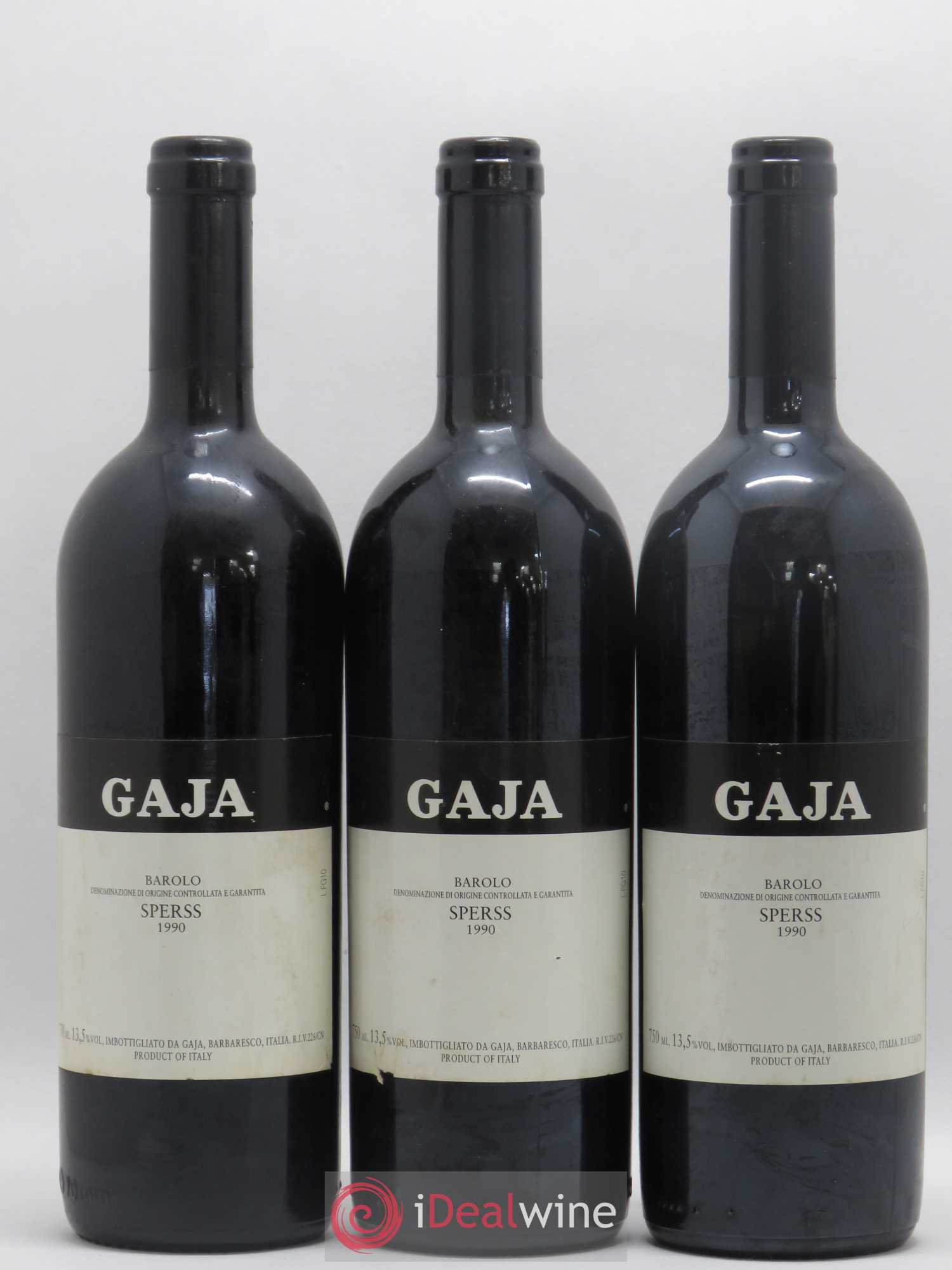 Barolo DOCG Sperss Angelo Gaja 1990 - Lot de 3 bouteilles - 0