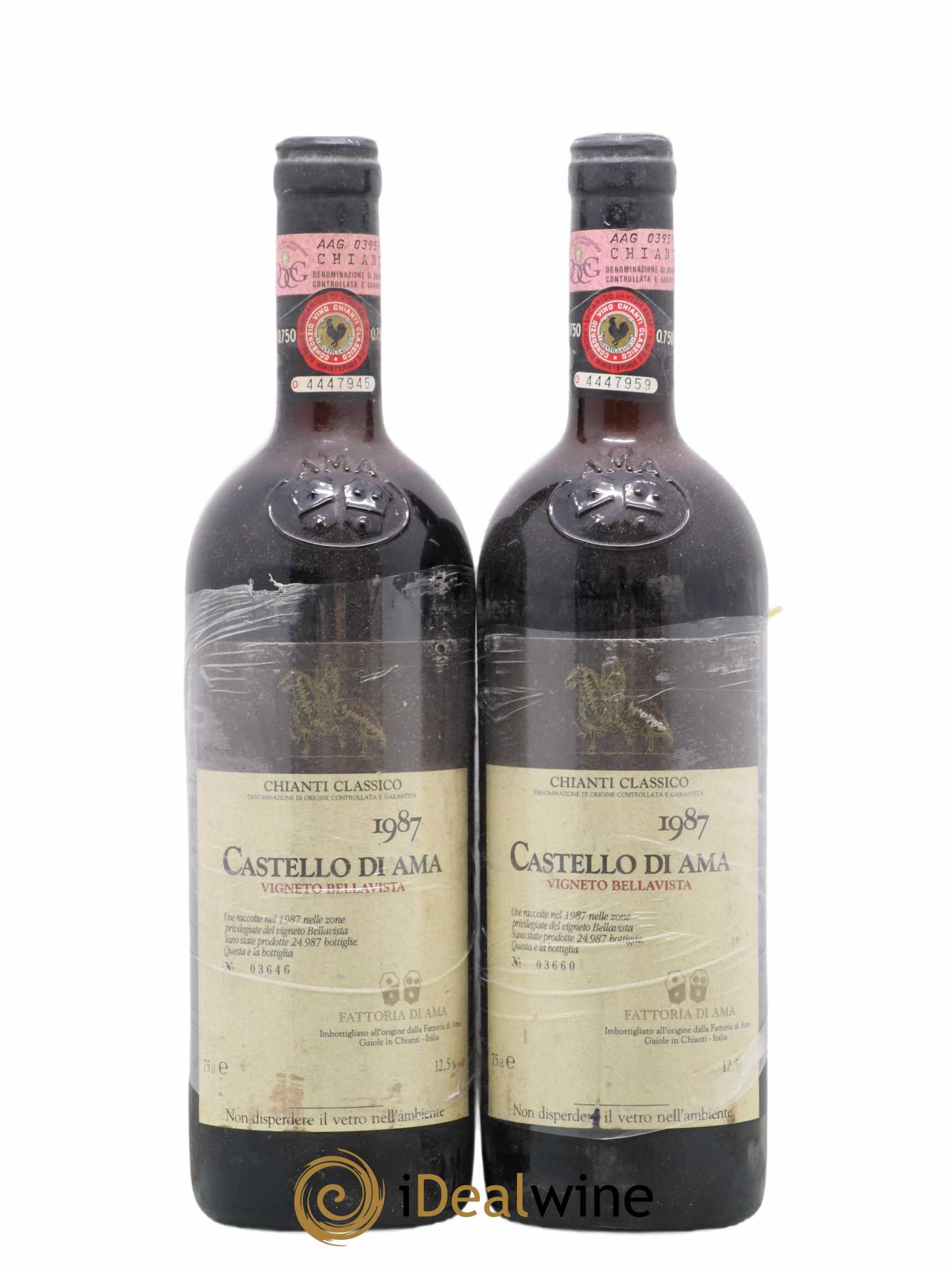 Chianti Classico DOCG Vignato Bellavista Castello Di Ama 1987 - Lot de 2 bouteilles - 0