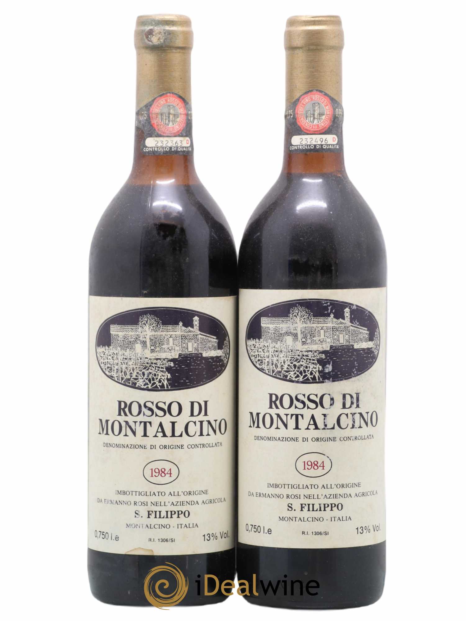 Rosso di Montalcino DOC S.Filippo 1984 - Lot de 2 bouteilles - 0