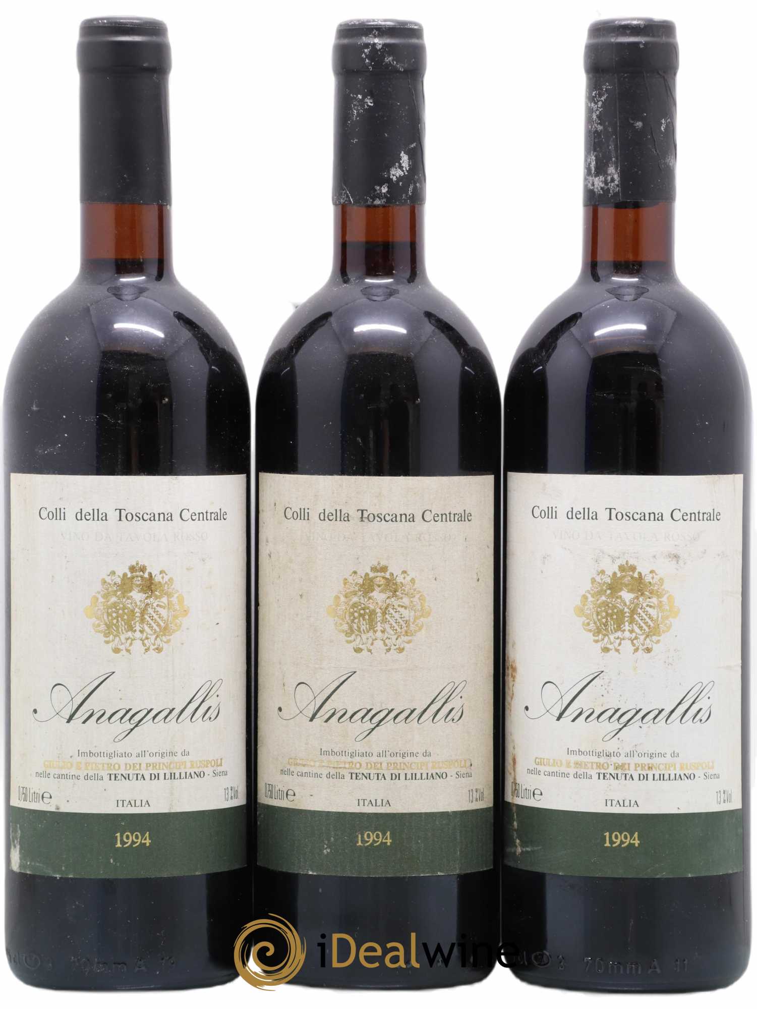 Italie Colli Della Toscana Centrale Anagallis Tenuta Di Lilliano 1994 - Lot de 3 bouteilles - 0