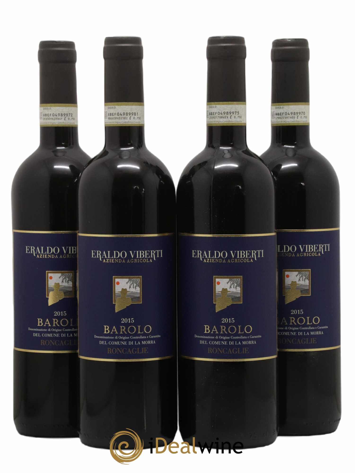 Barolo Roncaglie Eraldo Viberti 2015 - Lot de 4 bouteilles - 0