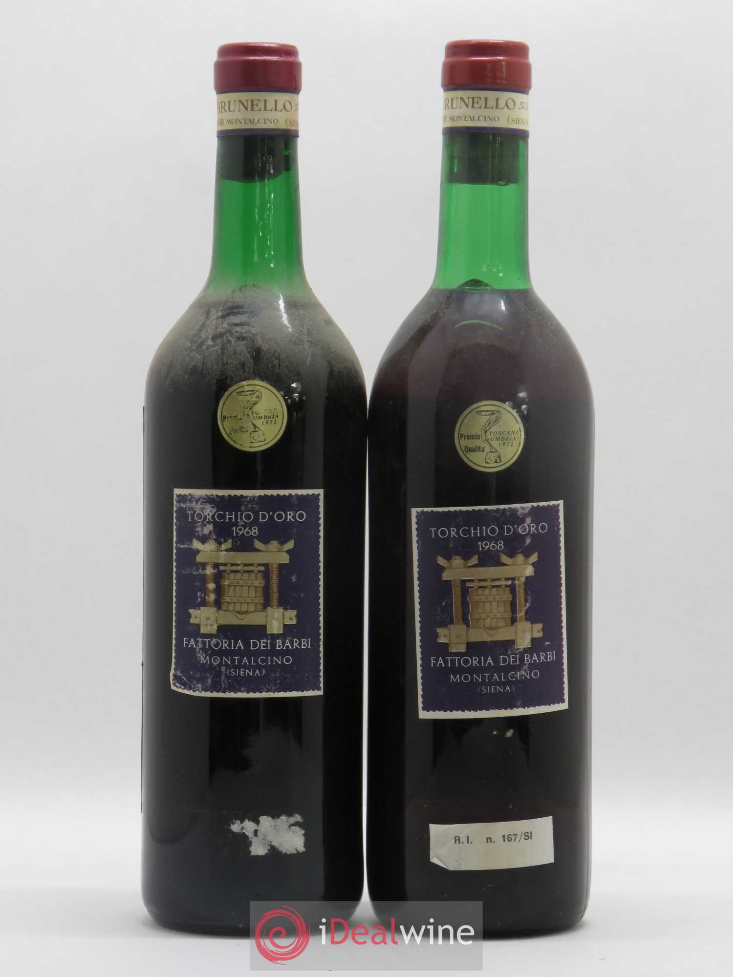 Brunello di Montalcino Torchio D'Oro Fattoria Dei Barbi Brunello Di Montalcino (sans prix de réserve) 1969 - Posten von 2 Flaschen - 1