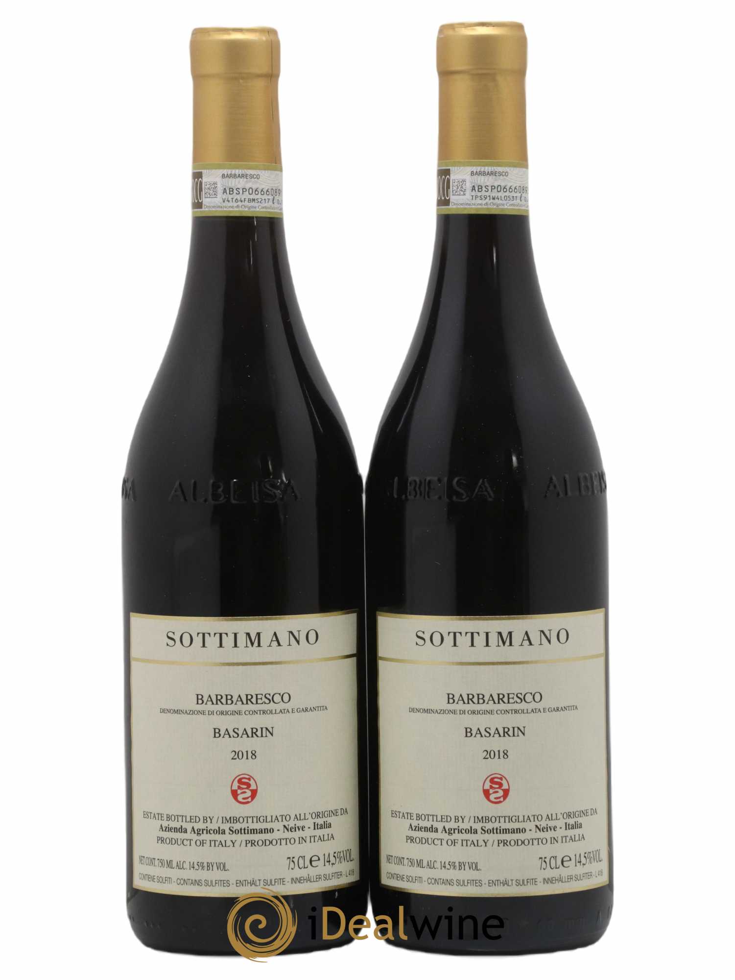 Barbaresco DOCG Basarin Sottimano Basarin Sottimano 2018 - Lot de 2 bouteilles - 0