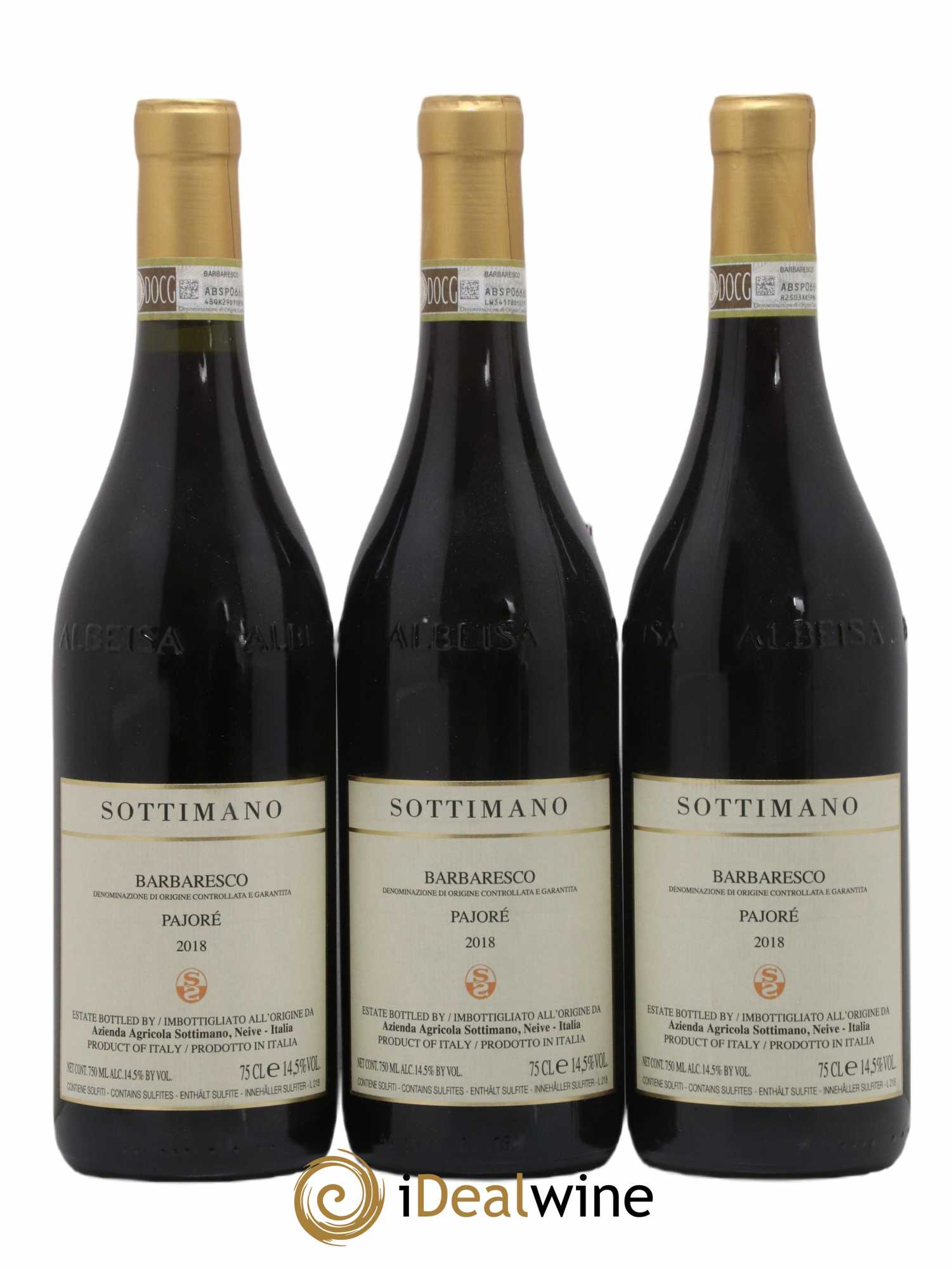 Barbaresco DOCG Pajoré Sottimano Pajore Sottimano 2018 - Lot de 3 bouteilles - 0