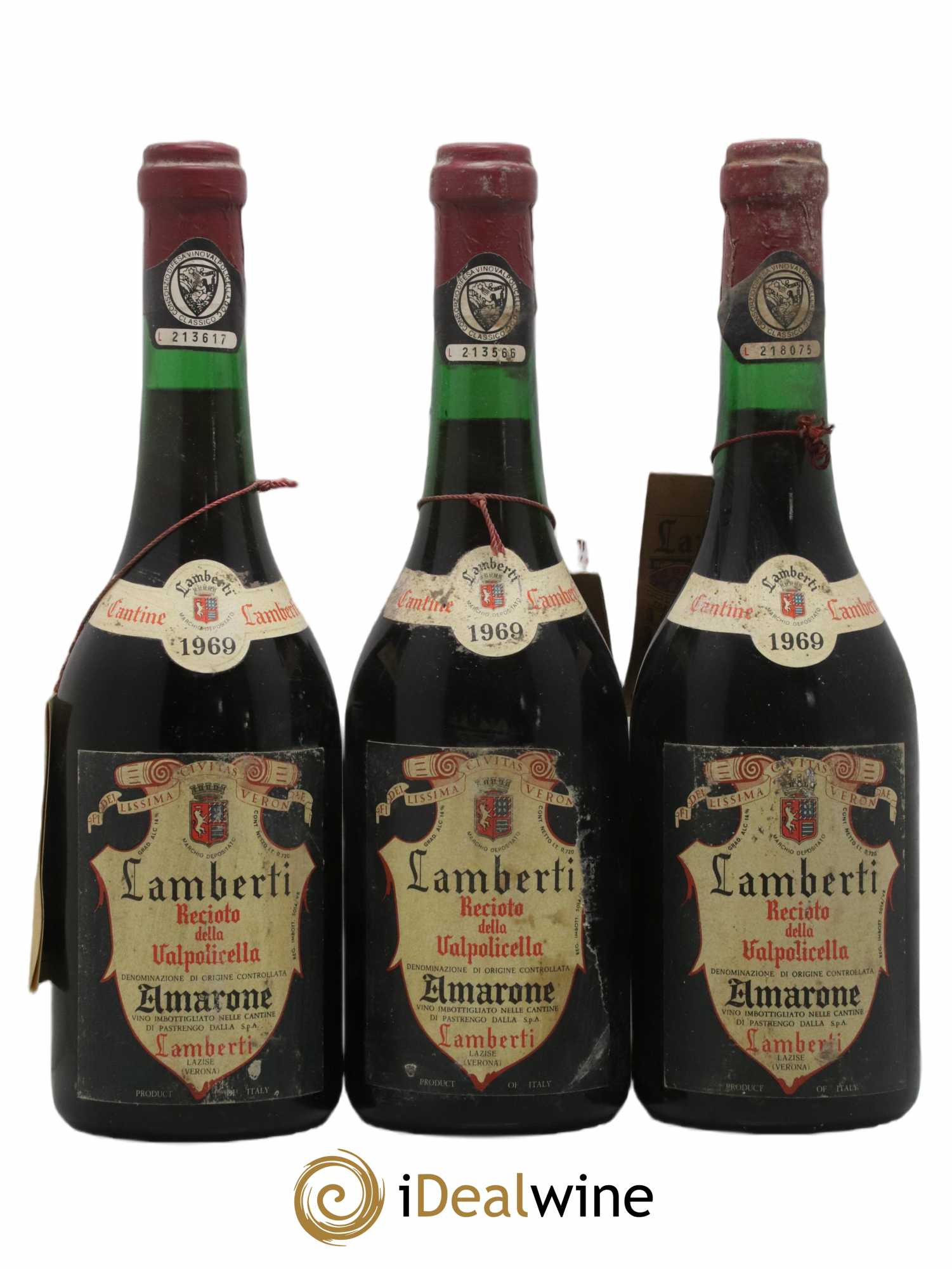 Vénétie Recioto della Valpollicella Lamberti 1969 - Lot de 3 bouteilles - 0