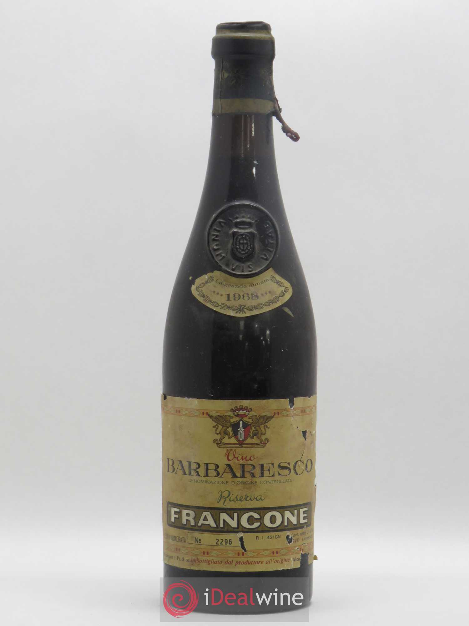 Barbaresco DOCG Riserva Francone (sans prix de réserve) 1968 - Lot de 1 bouteille - 0