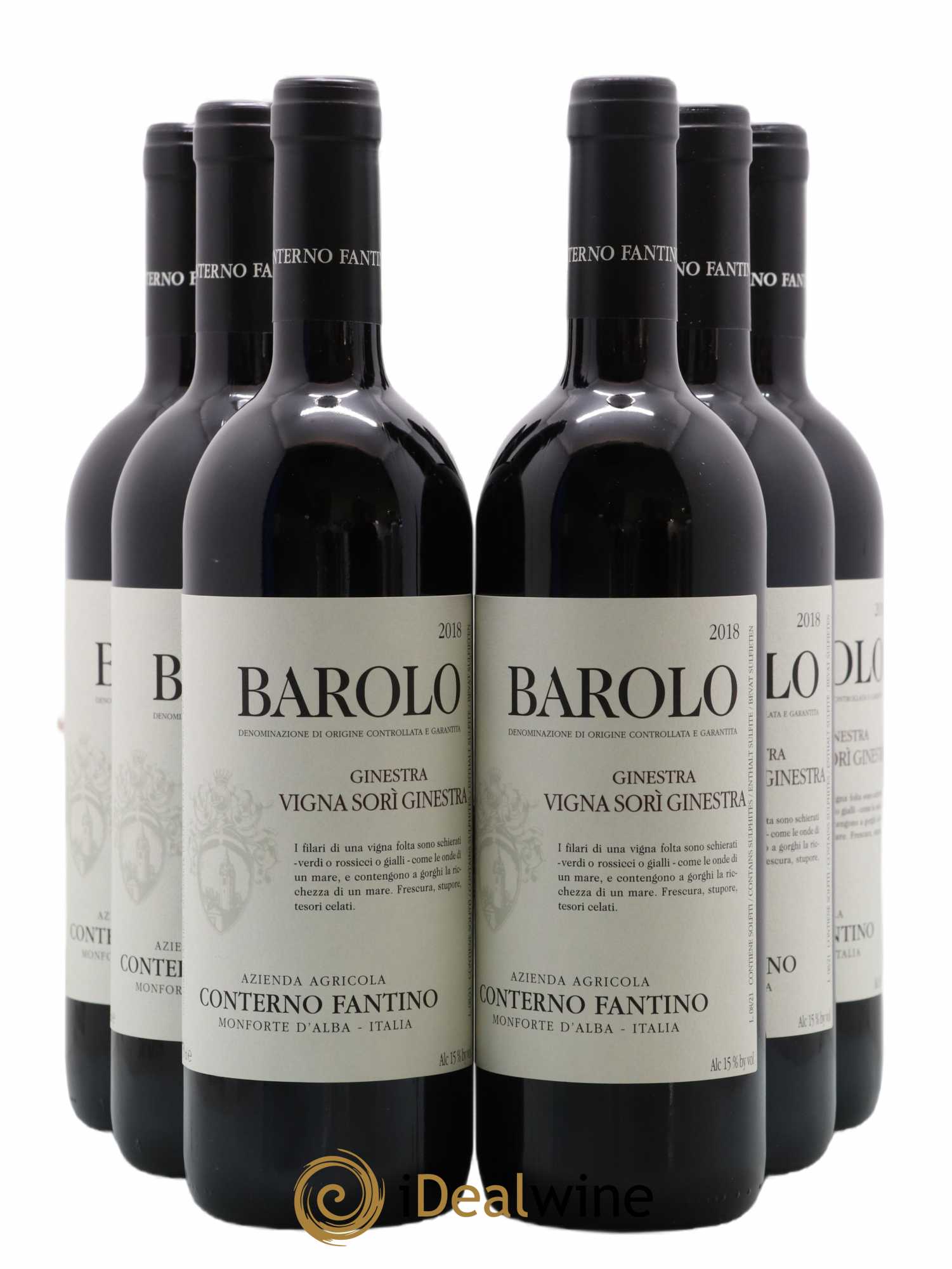 Barolo DOCG Sori Ginestra Conterno Fantino 2018 - Lot de 6 bouteilles - 0