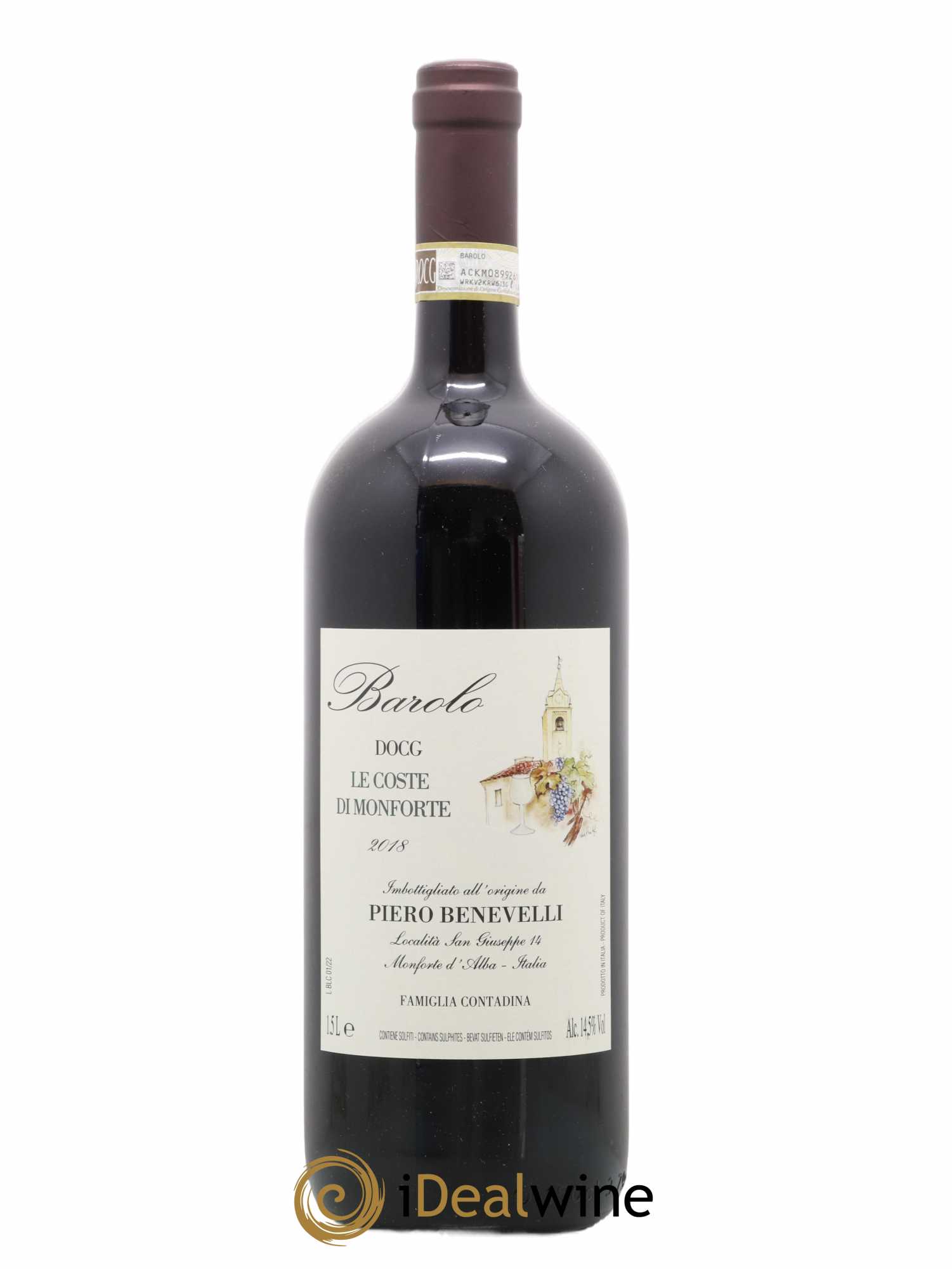 Barolo Le Coste di Monforte Piero Benevelli 2018 - Lot de 1 magnum - 0
