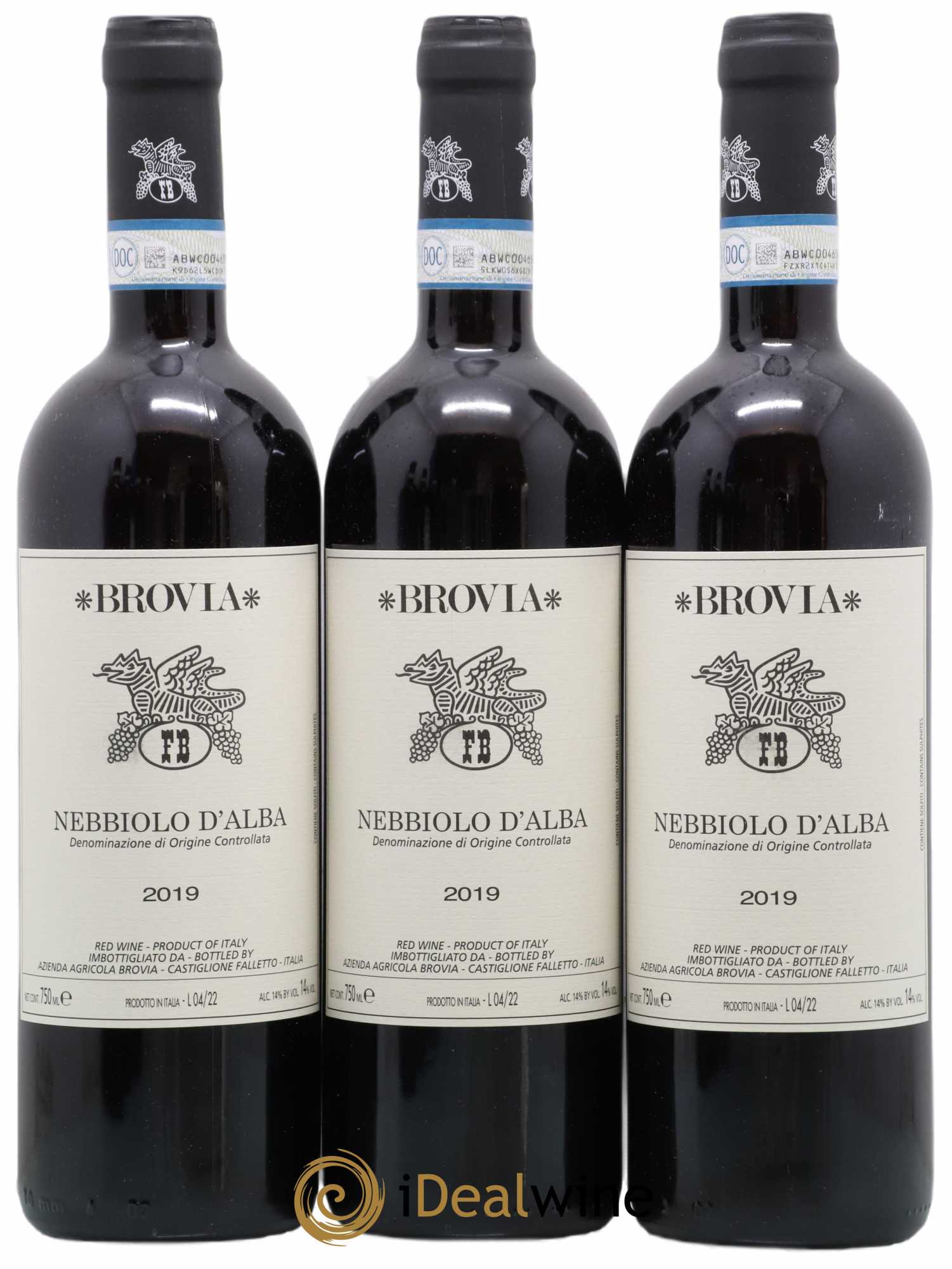Nebbiolo d'Alba DOC Brovia 2019 - Lot de 3 bouteilles - 0