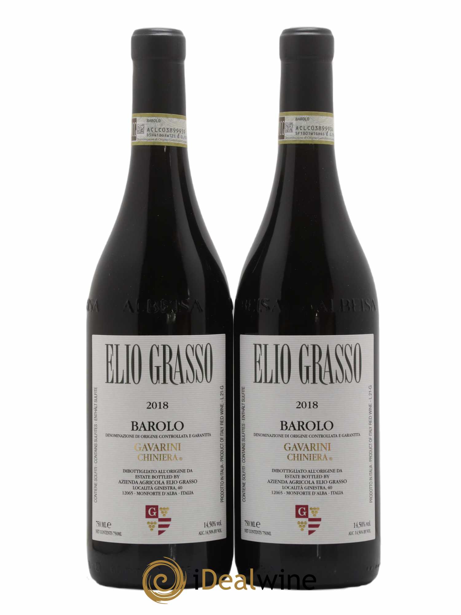Barolo Barolo Gavarini Chiniera Elio Grasso 2018 - Lot de 2 bouteilles - 0