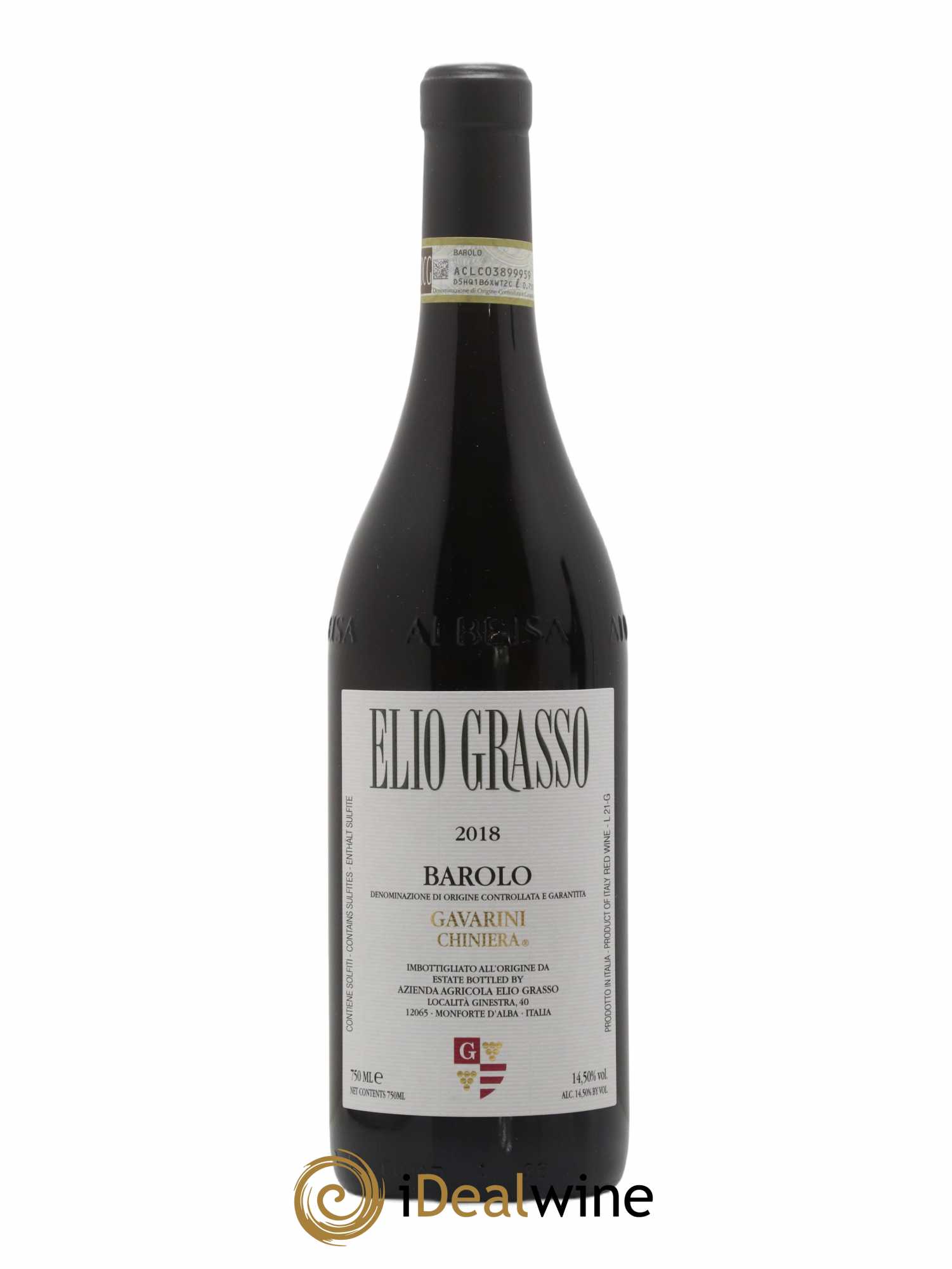 Barolo Barolo Gavarini Chiniera Elio Grasso 2018 - Lot de 1 bouteille - 0