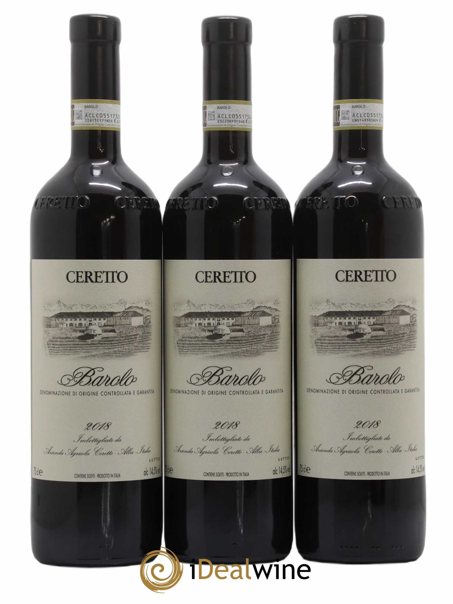 Barolo Ceretto 2018 - Lot de 3 bouteilles - 0