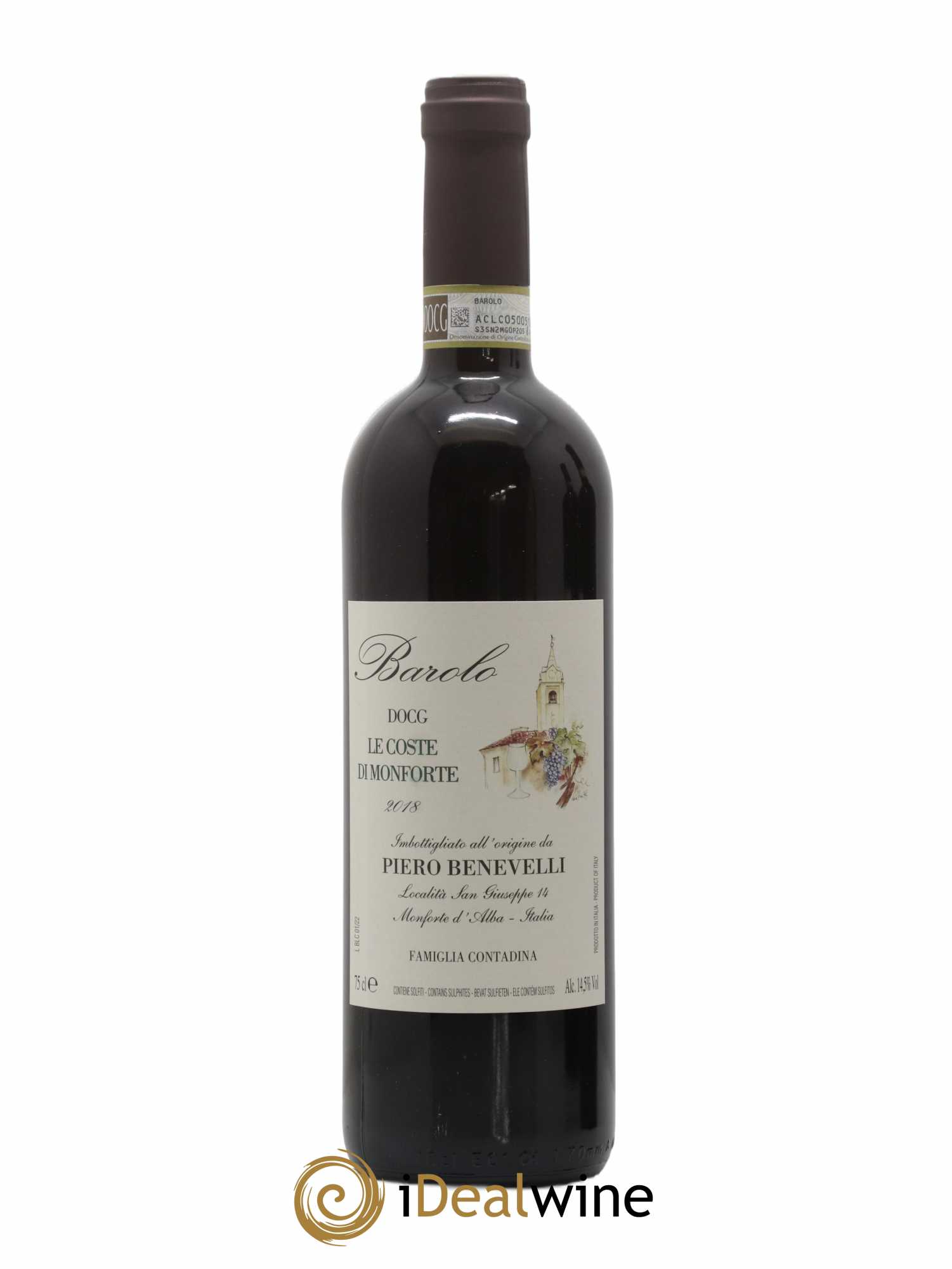 Barolo Le Coste di Monforte Piero Benevelli 2018 - Lot de 1 bouteille - 0
