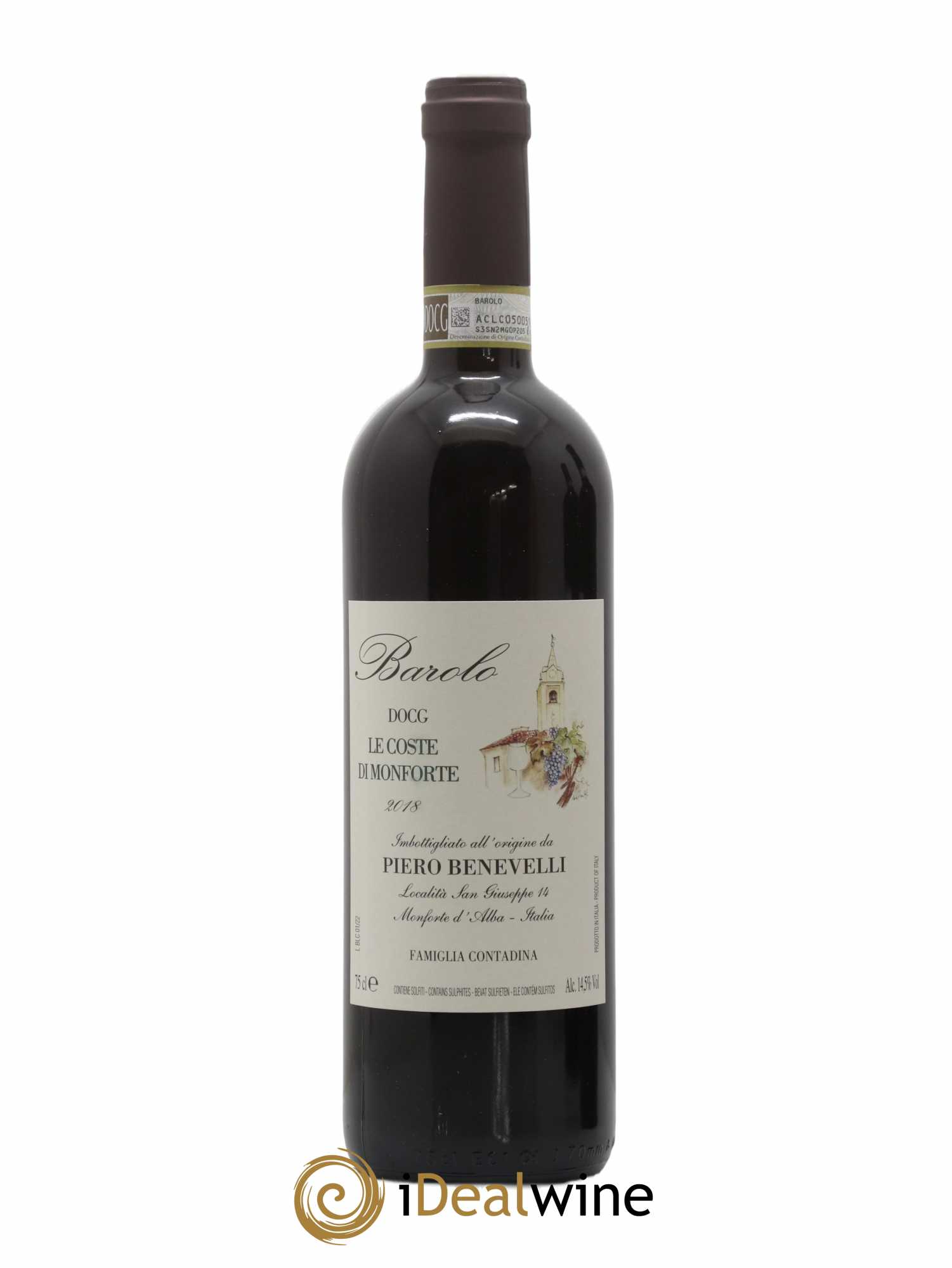 Barolo Le Coste di Monforte Piero Benevelli 2018 - Lot de 1 bouteille - 0