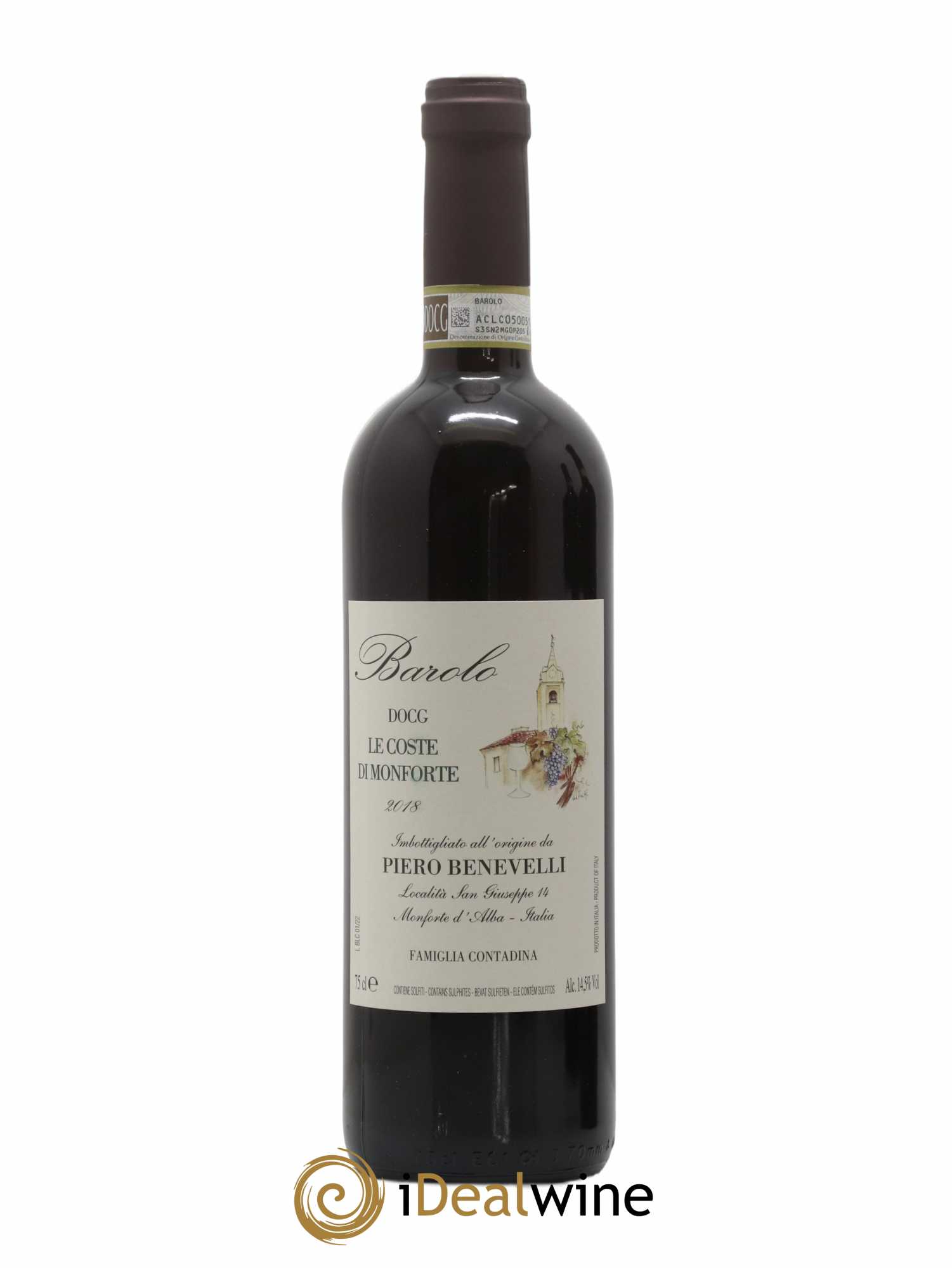 Barolo Le Coste di Monforte Piero Benevelli 2018 - Lot de 1 bouteille - 0