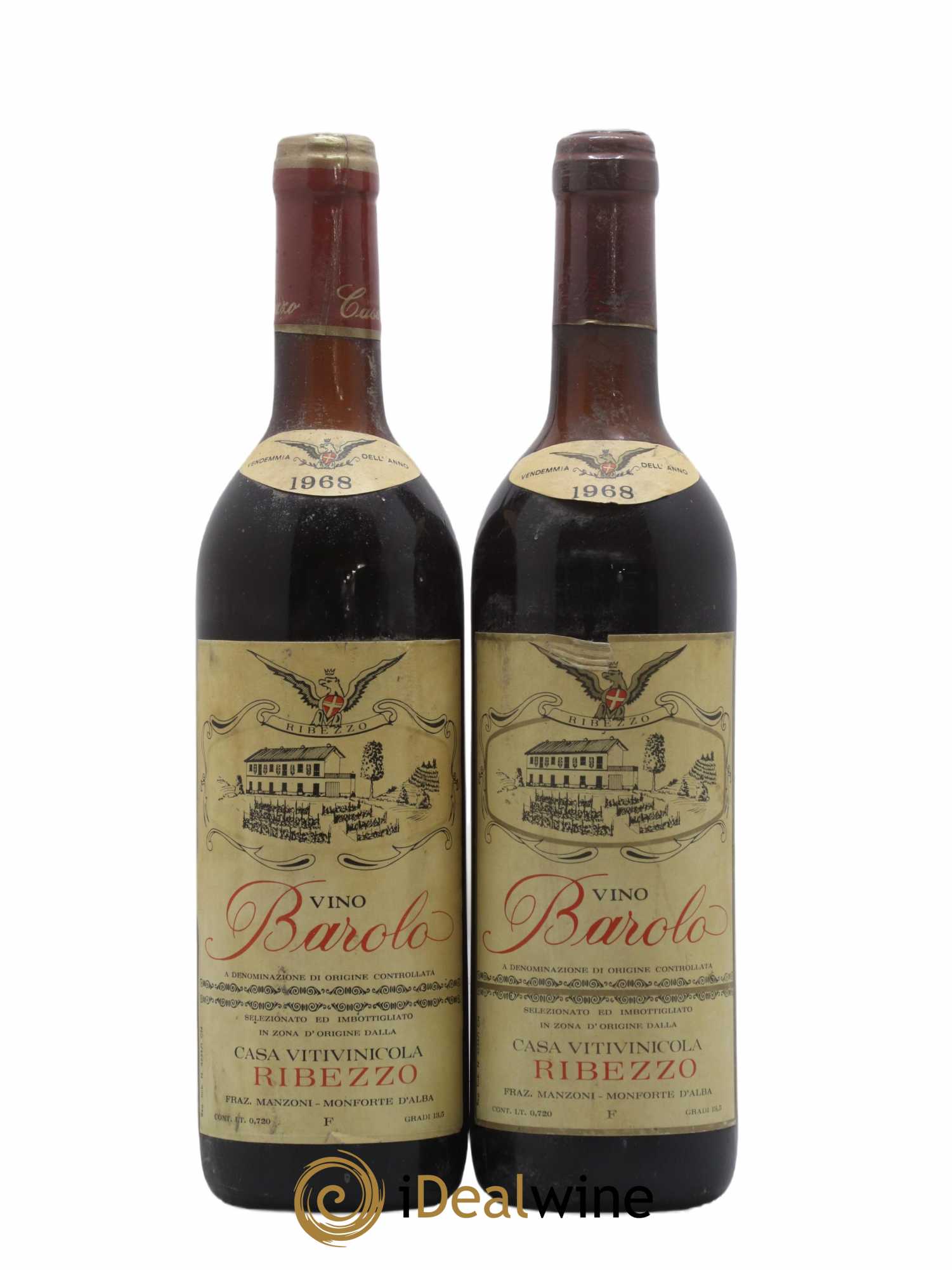 Barolo Ribezzo 1968 - Lot of 2 bottles - 0