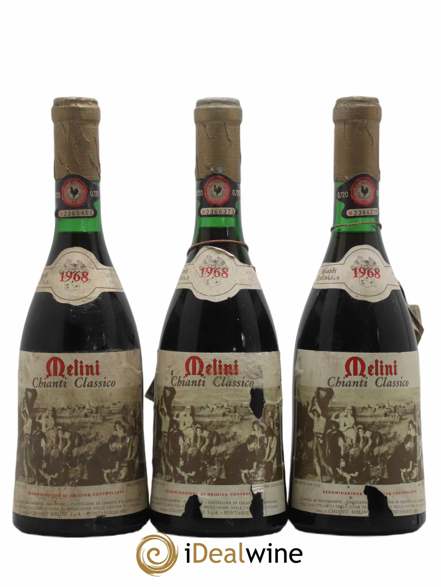 Chianti Classico DOCG Melini 1968 - Lot de 3 bouteilles - 0