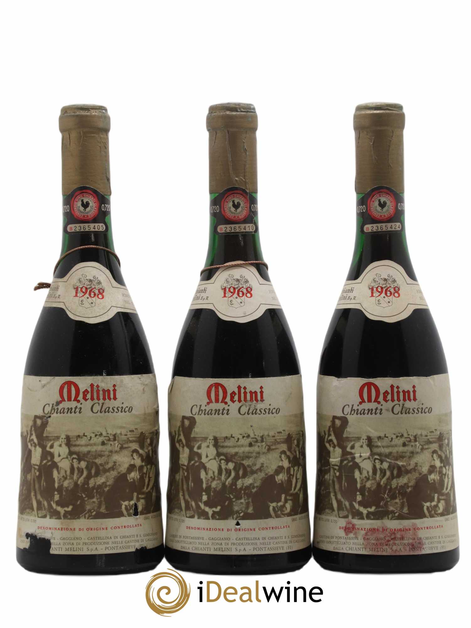 Chianti Classico DOCG Melini 1968 - Lot de 3 bouteilles - 0