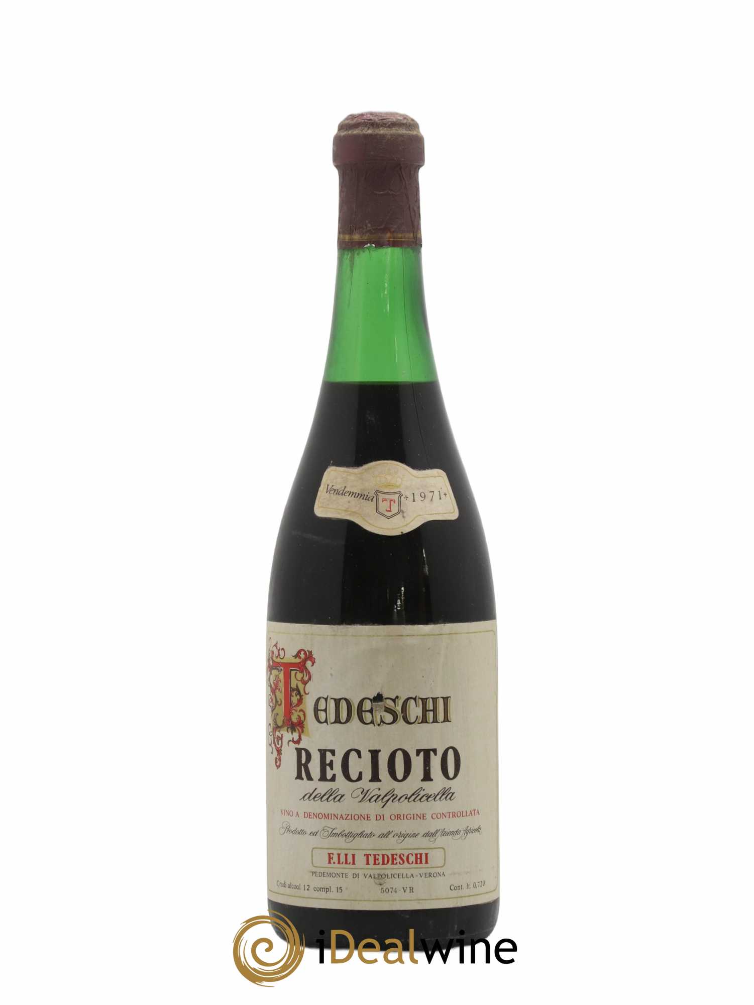Vénétie Recioto della Valpollicella Tedeschi 1971 - Lot de 1 bouteille - 0