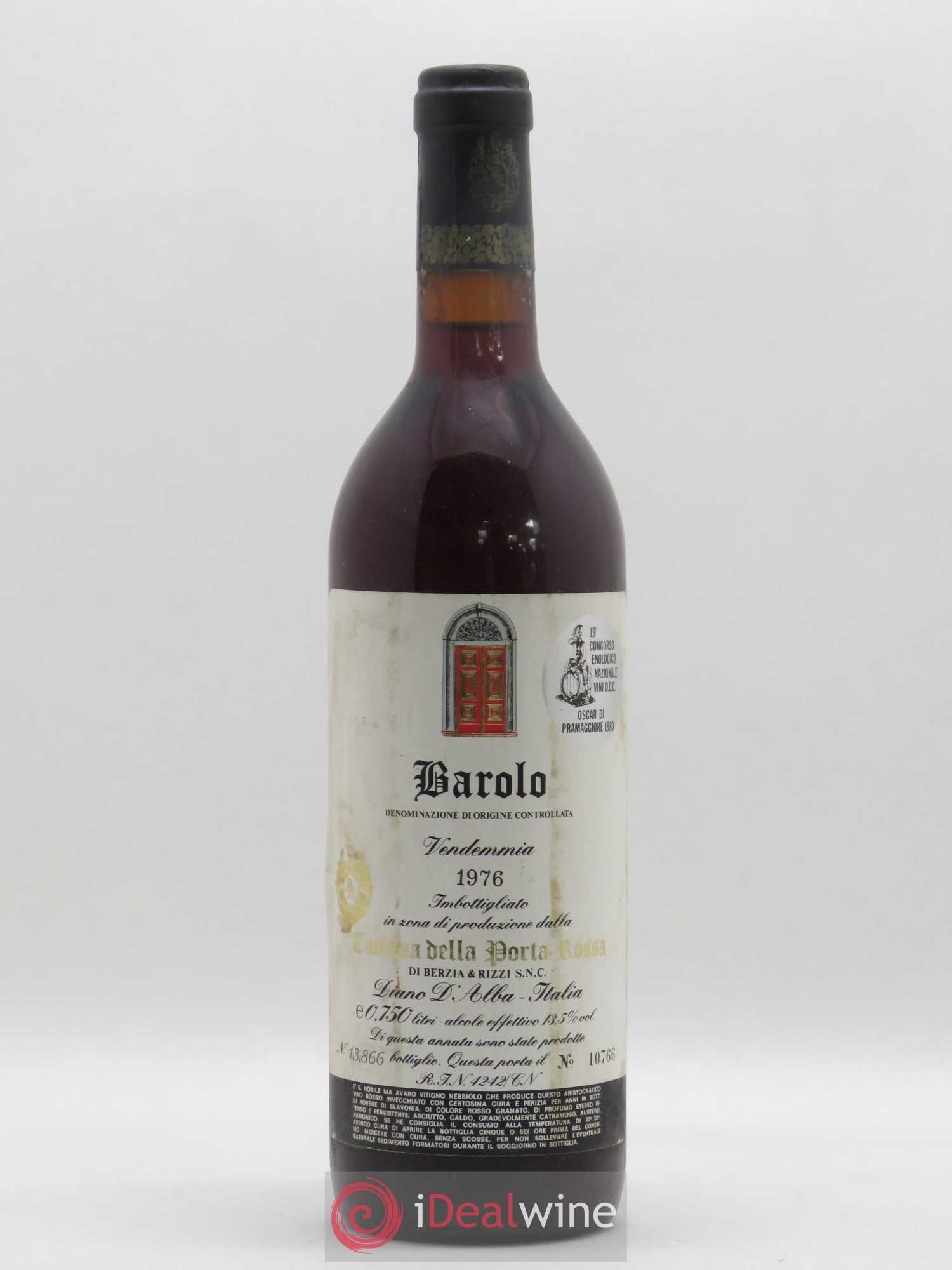 Barolo Cantina Della Porta Rossa Diano D'Alba 1976 - Posten von 1 Flasche - 0