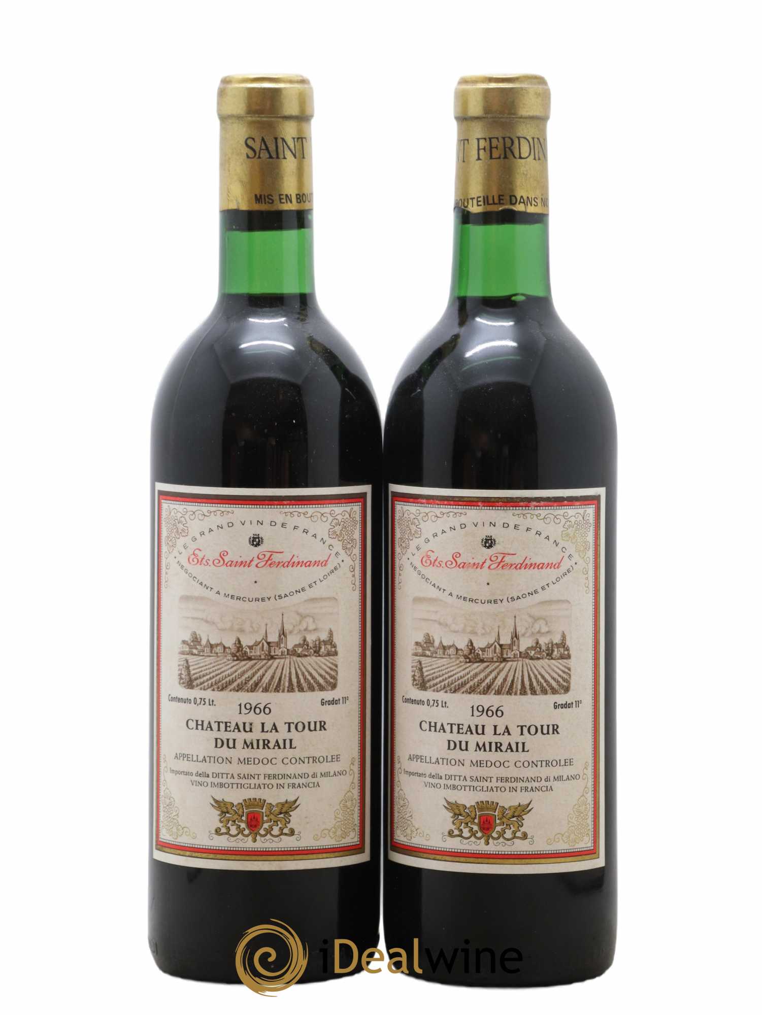 Haut Médoc Chateau La Tour Du Mirail 1966 - Lot de 2 bouteilles - 0