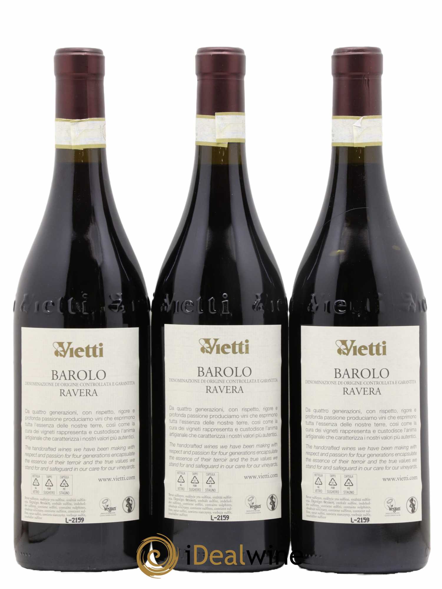 Barolo DOCG Ravera Vietti 2018 - Lot of 3 bottles - 1