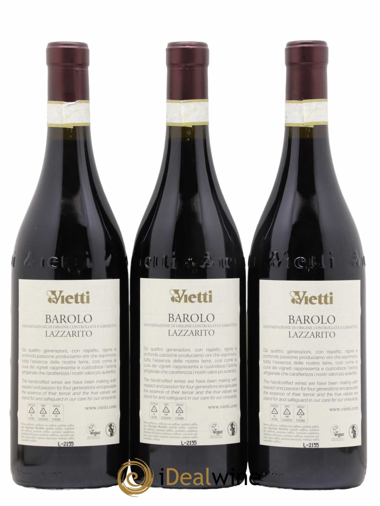 Barolo DOCG Lazzarito Vietti 2018 - Lot de 3 bouteilles - 1