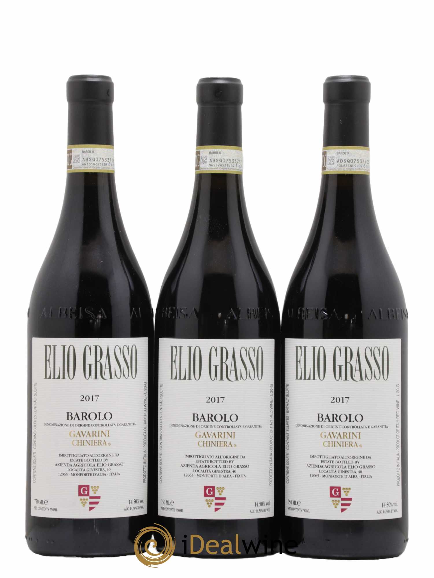 Barolo DOCG Gavarini Chiniera Elio Grasso 2017 - Lot de 6 bouteilles - 1