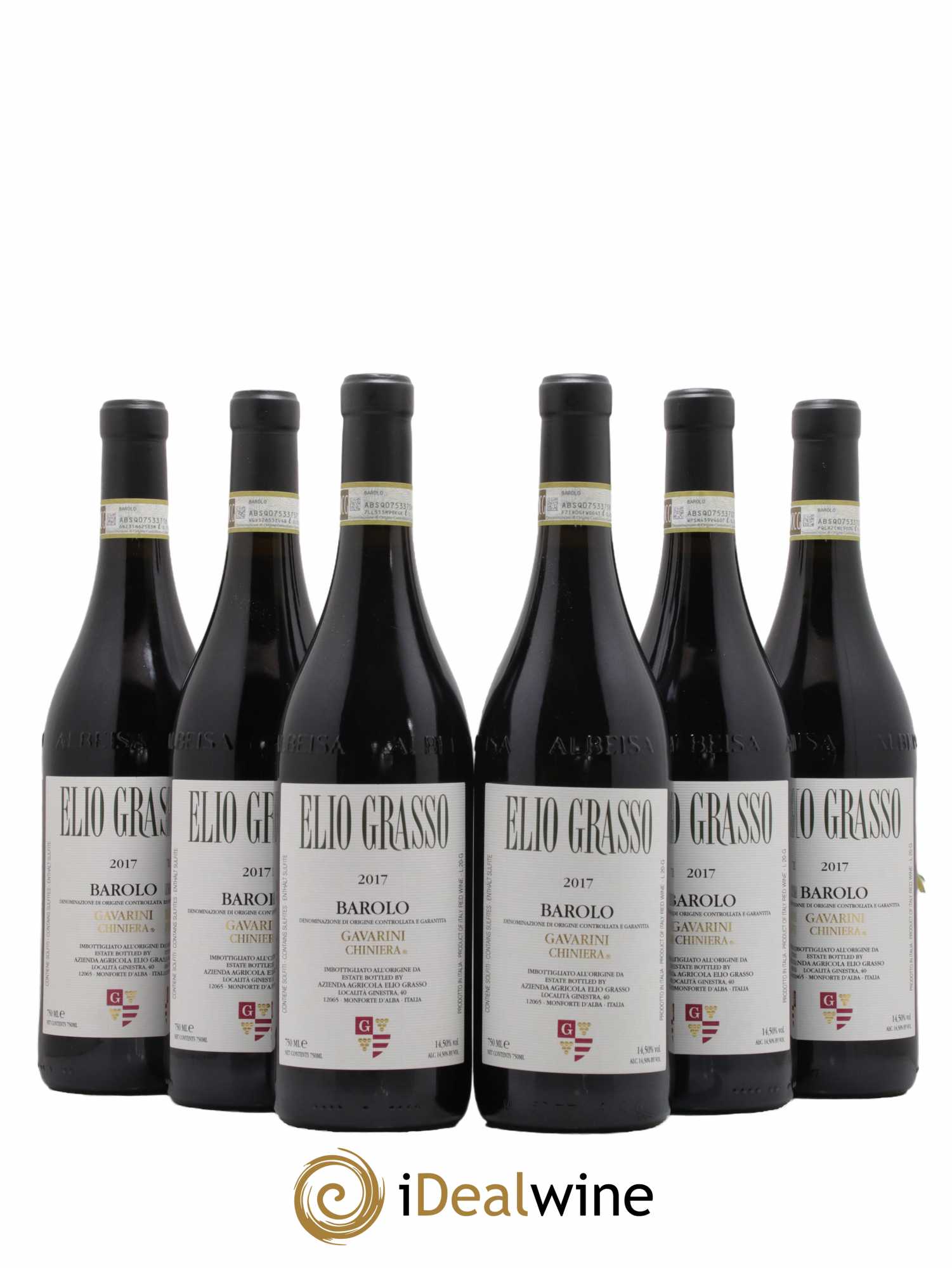 Barolo DOCG Gavarini Chiniera Elio Grasso 2017 - Lot de 6 bouteilles - 0