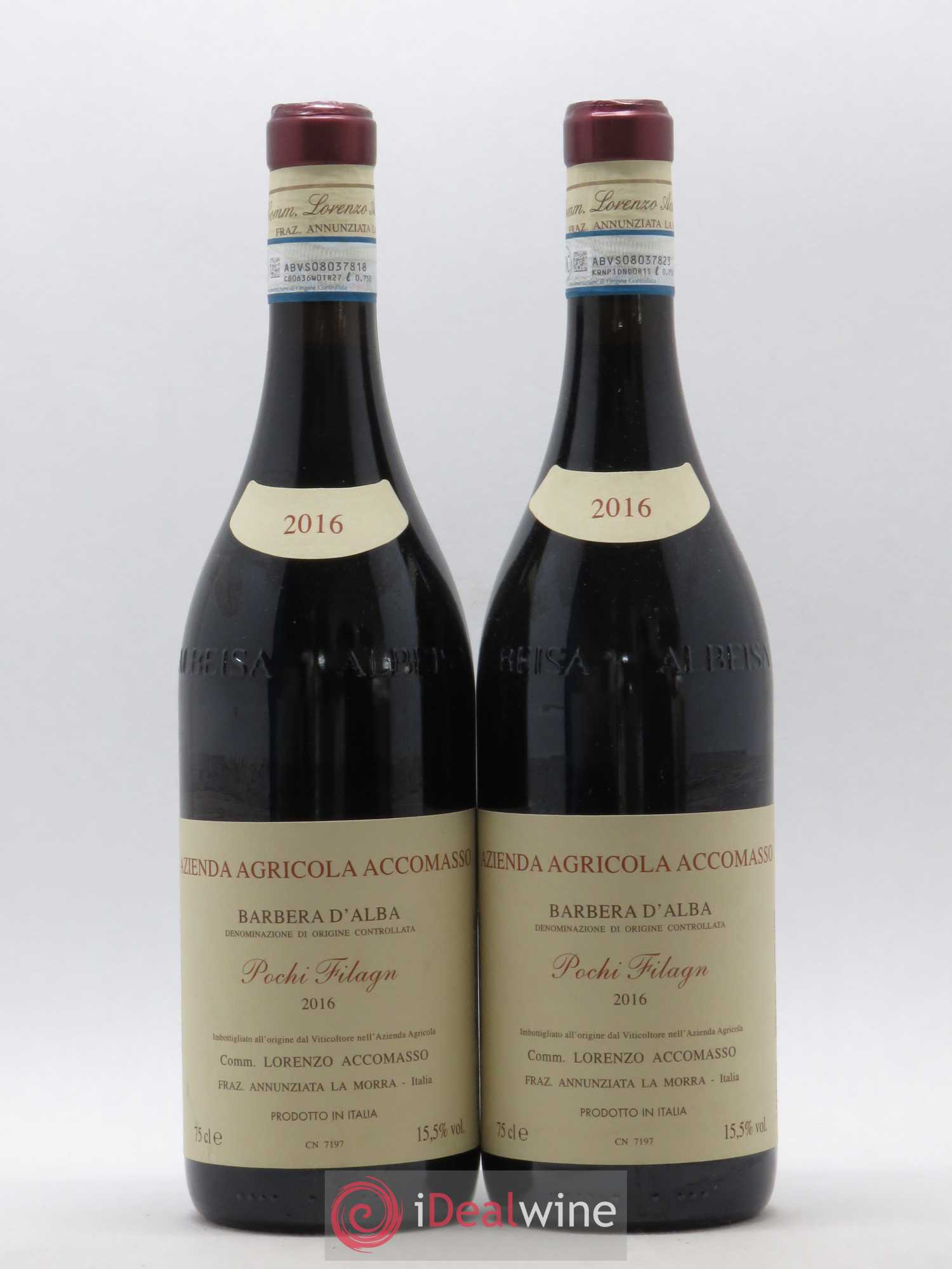Barbera d'Alba DOC Pochi Filagn Accomasso 2016 - Posten von 2 Flaschen - 0
