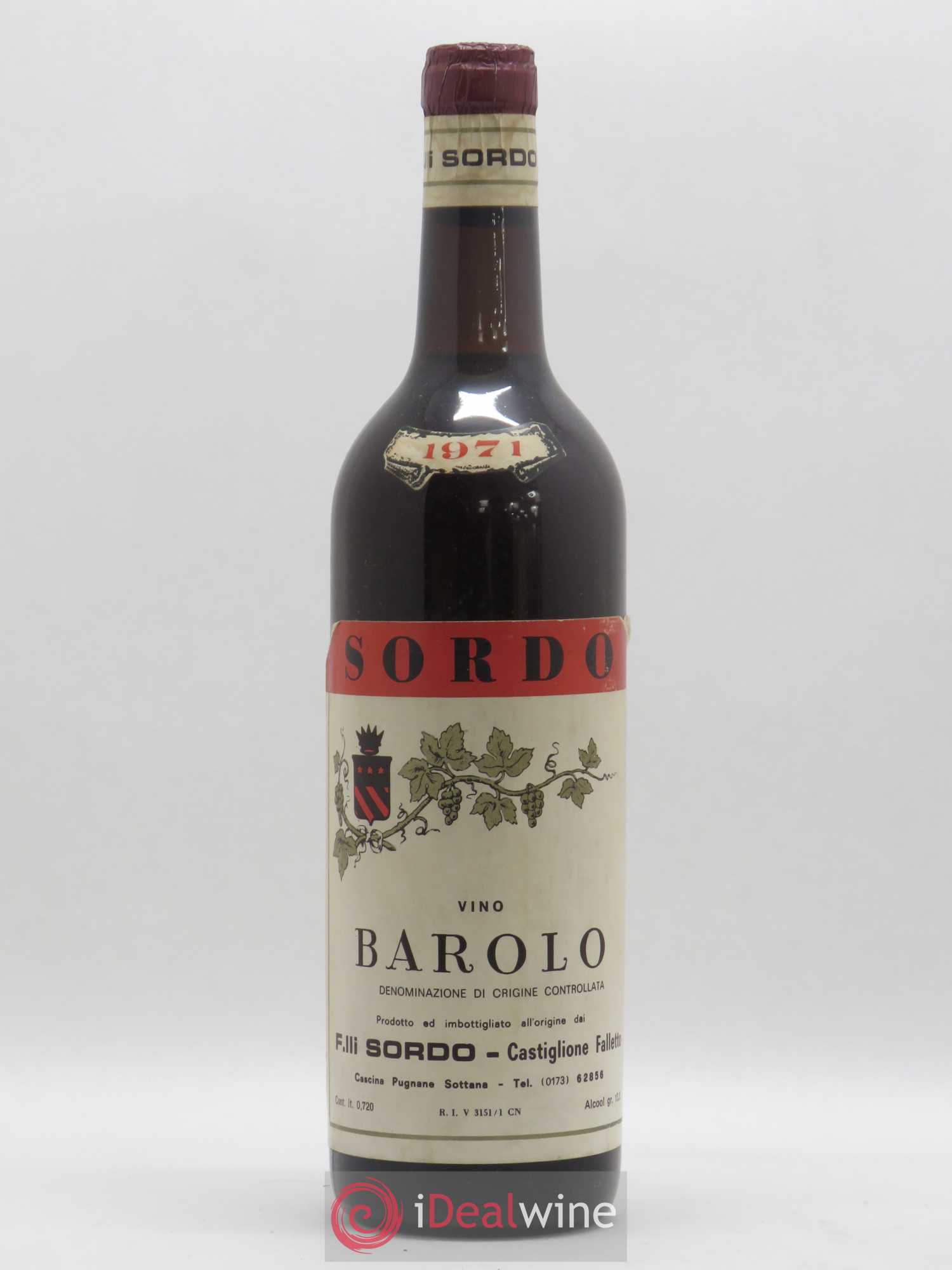 Barolo Cascina Pugnane Sordo 1971 - Posten von 1 Flasche - 0