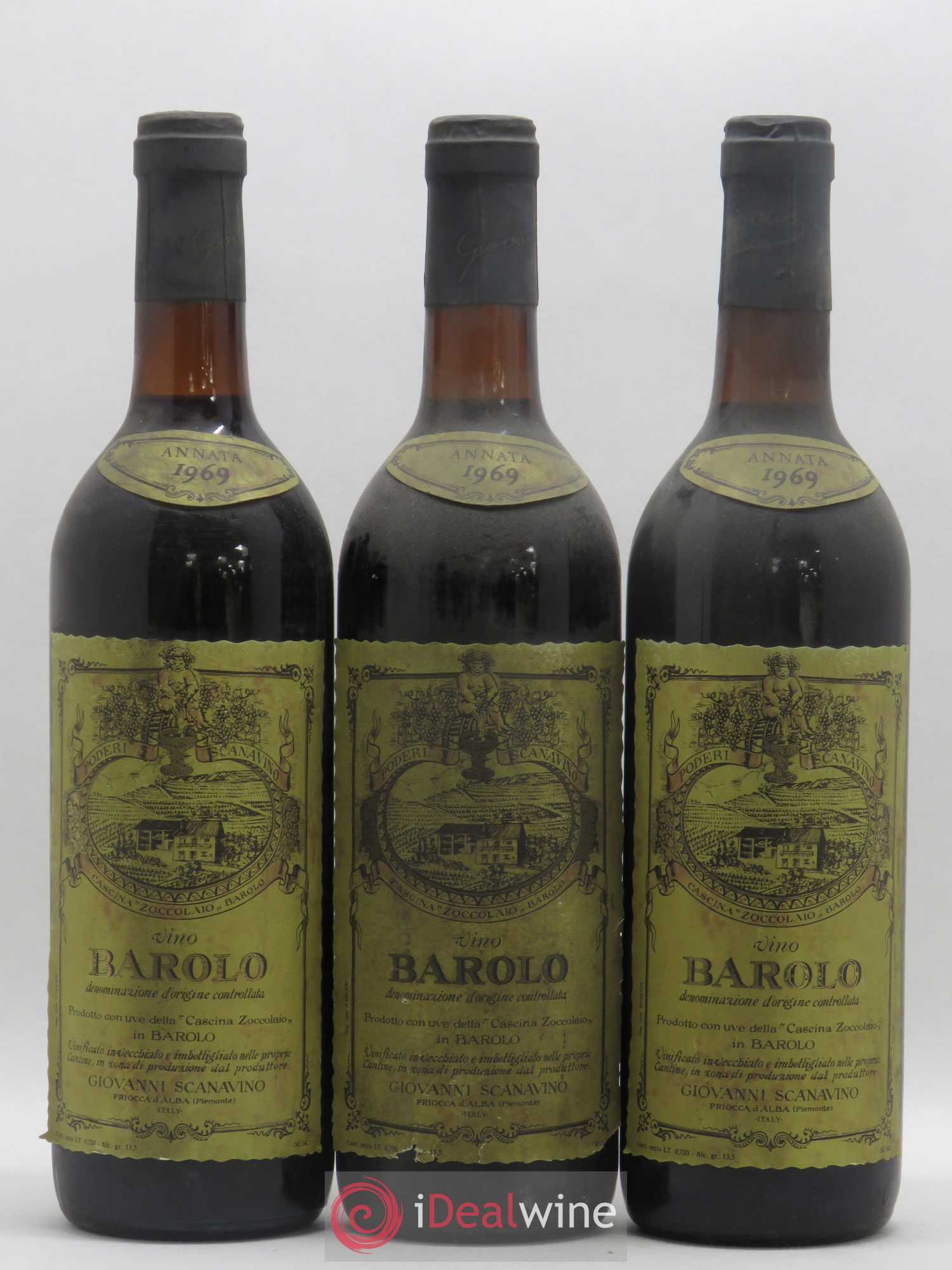 Barolo Giovanni Scanavino 1969 - Lot de 3 bouteilles - 0