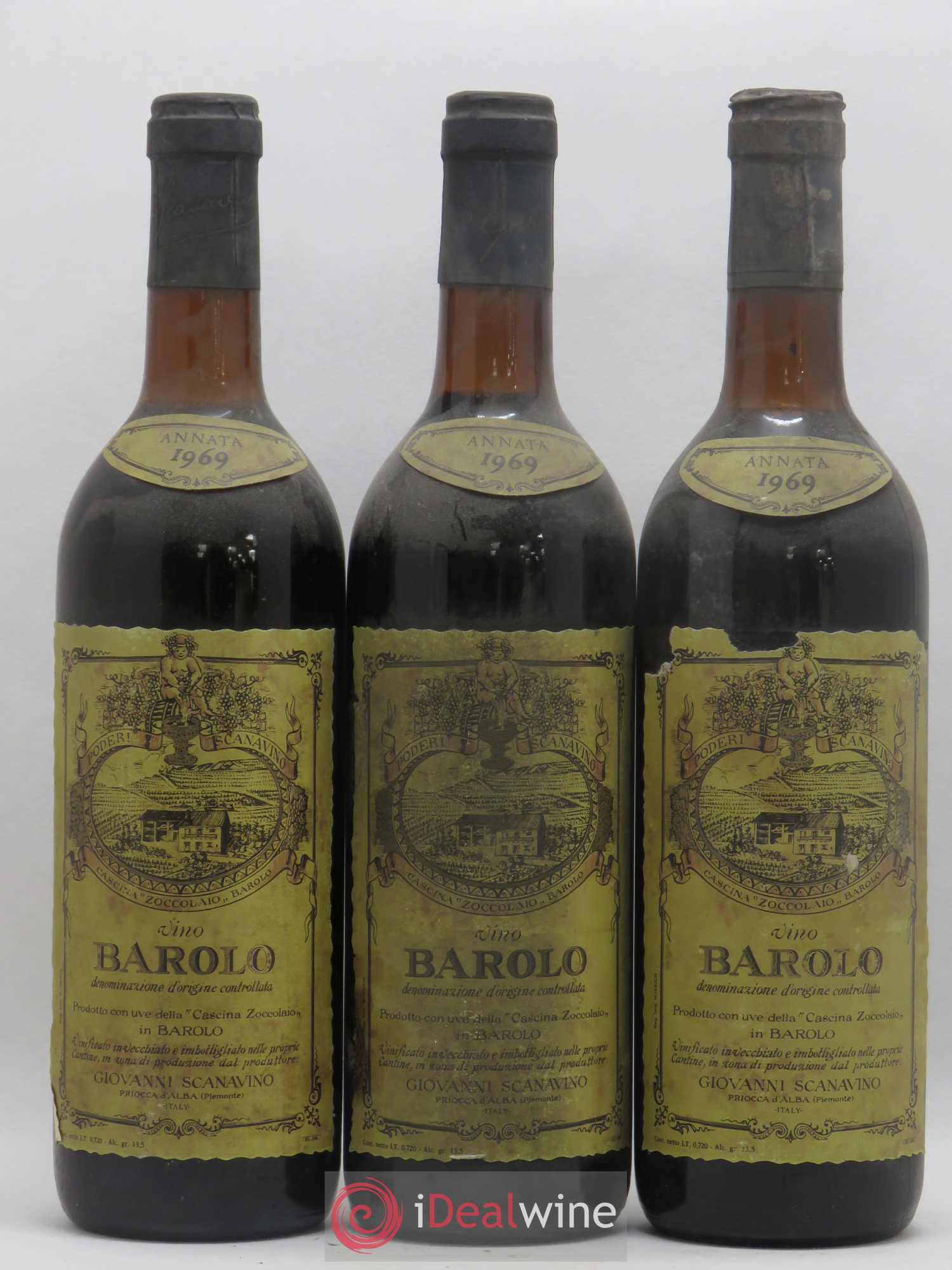Barolo Giovanni Scanavino 1969 - Lot de 3 bouteilles - 0
