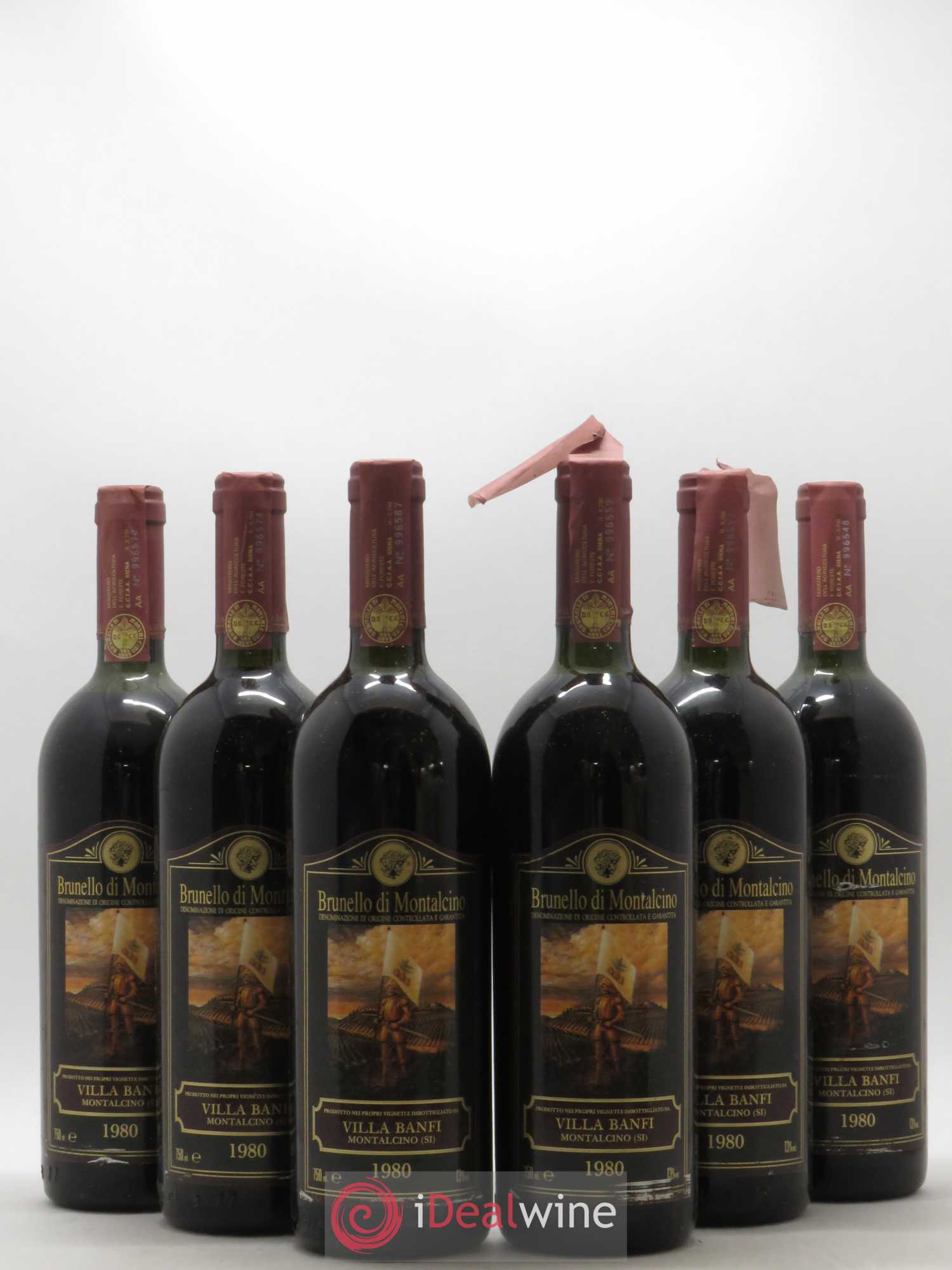 Brunello di Montalcino Villa Banfi 1980 - Lot de 6 bouteilles - 0