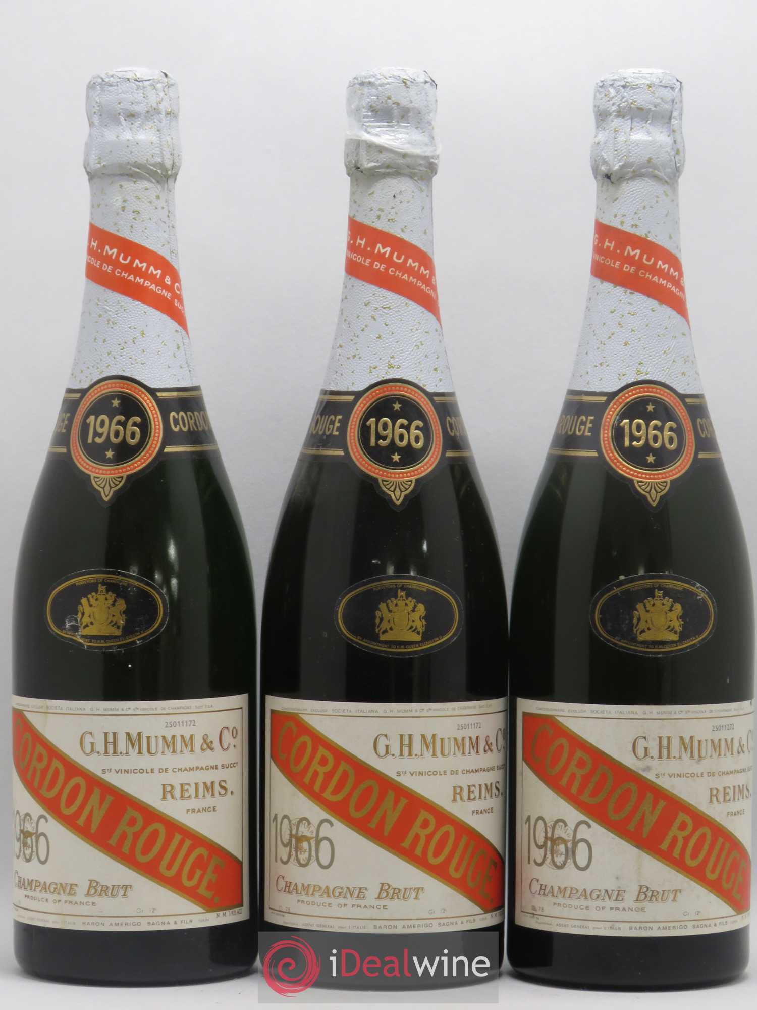 Cordon Rouge Mumm 1966 - Lot de 3 bouteilles - 0