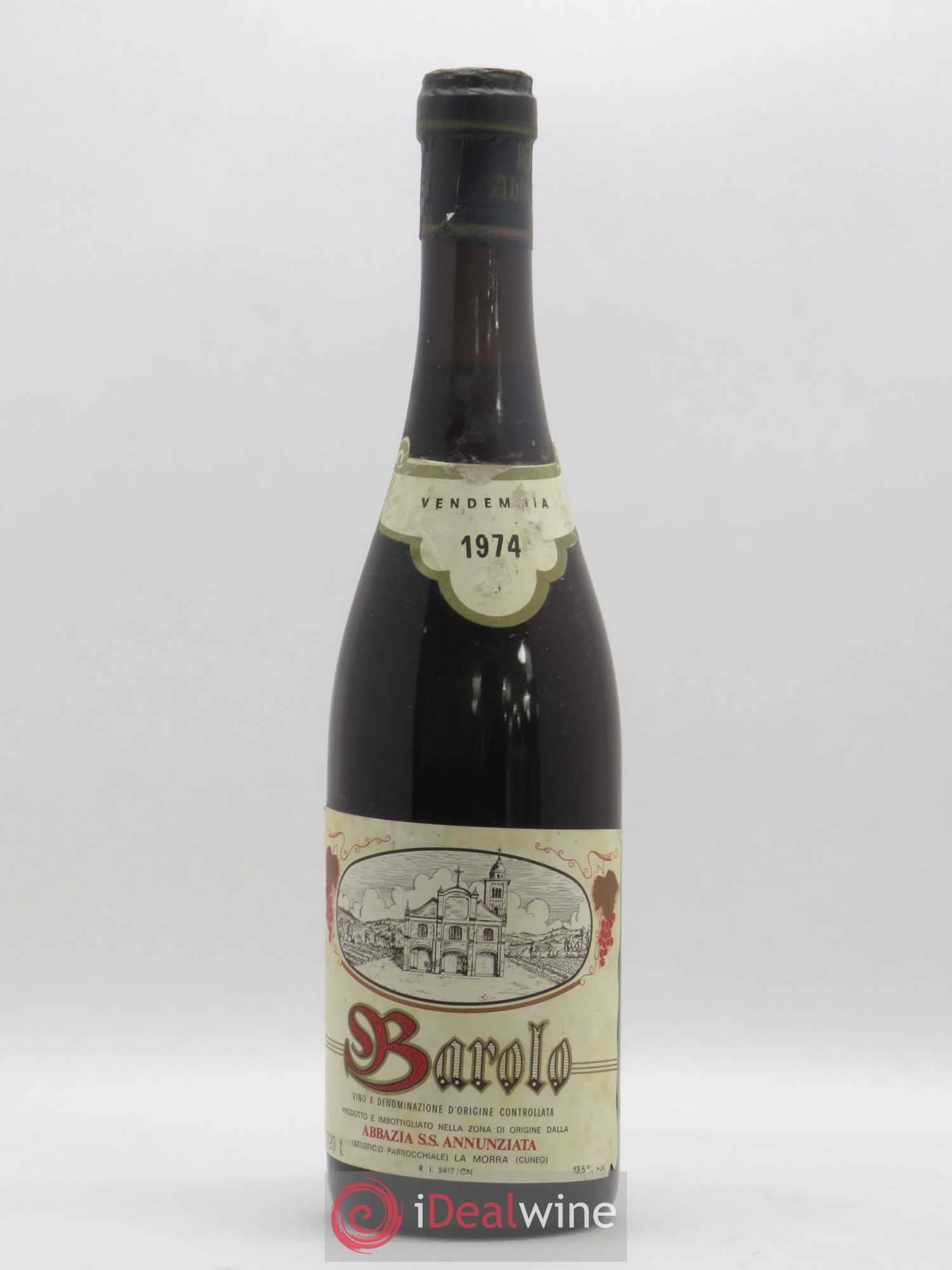 Barolo Abbazia Annunziata (sans prix de réserve) 1974 - Posten von 1 Flasche - 0