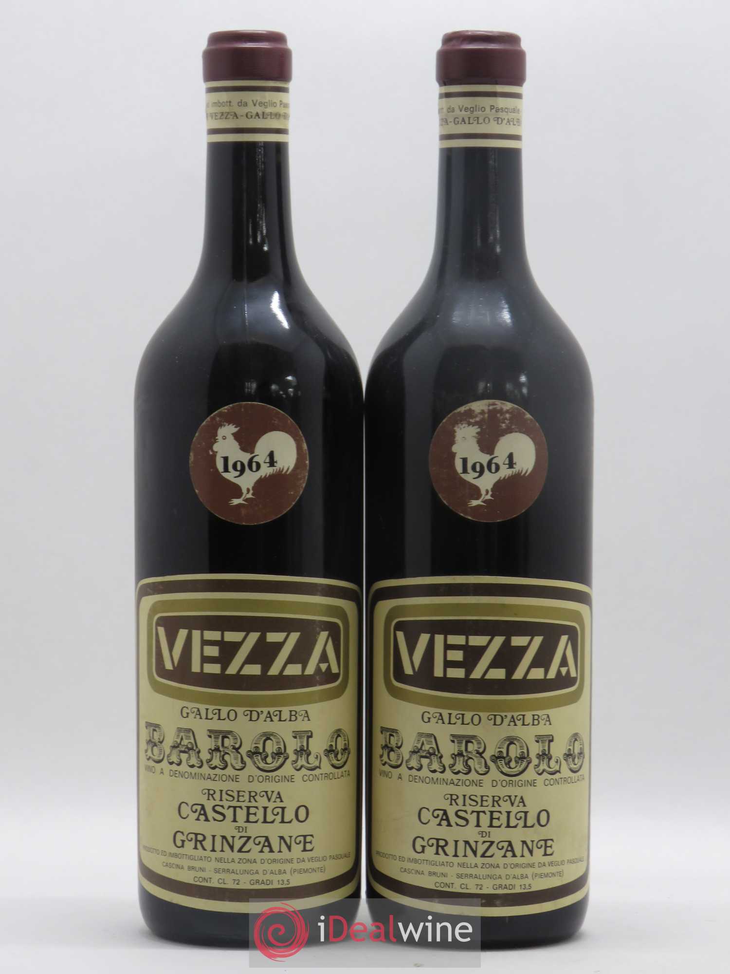 Barolo Riserva Castello di Grinzane Vezza 1964 - Lot de 2 bouteilles - 0