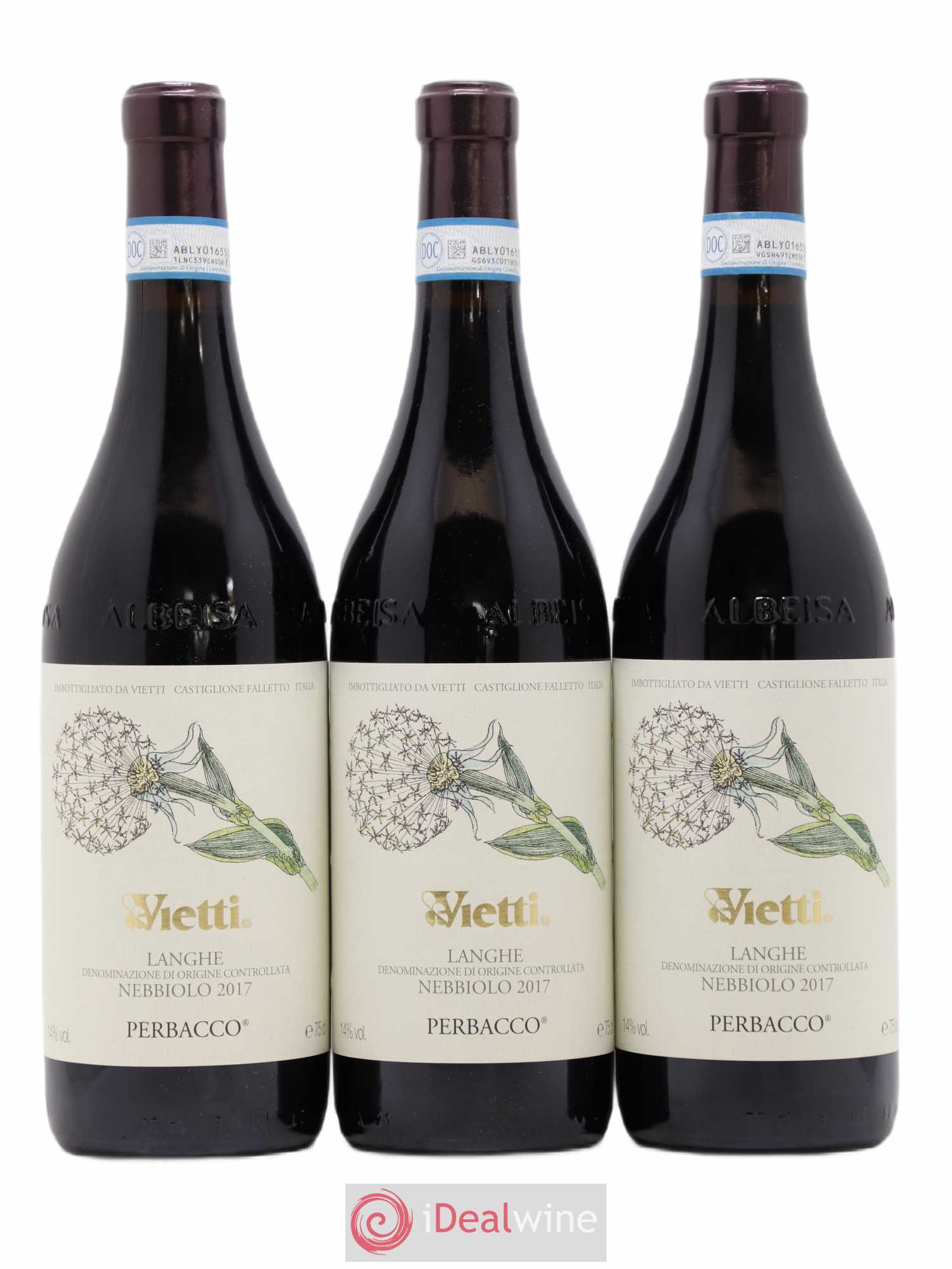 Langhe DOC Perbacco Vietti 2017 - Lot de 3 bouteilles - 0