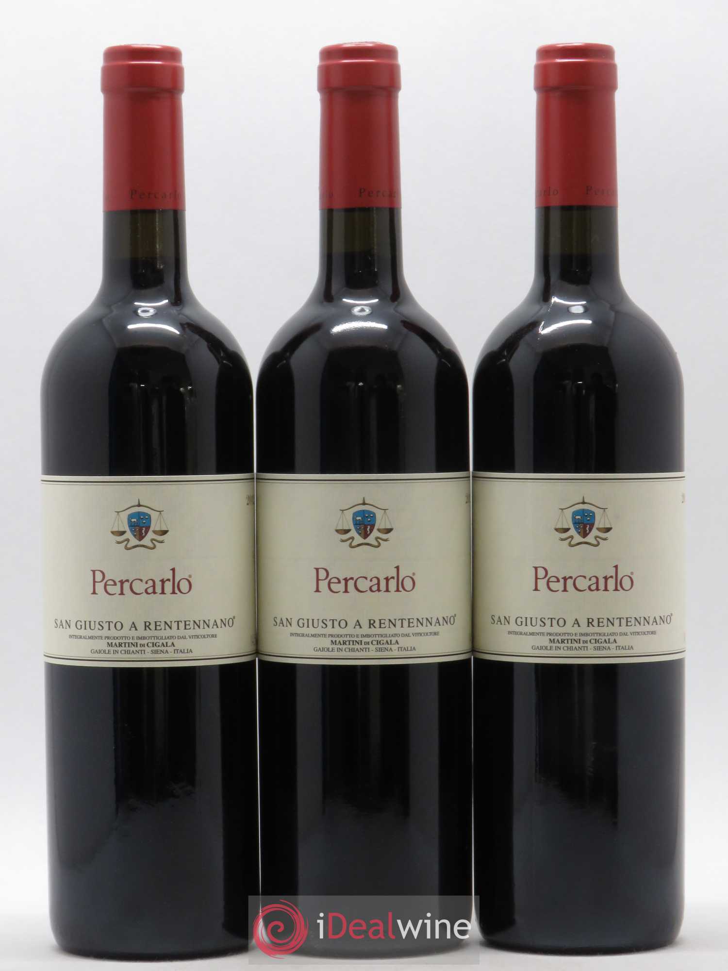 Toscana IGT San Giusto a Rentennano Percarlo Famille Martini di Cigala 2012 - Lot de 3 bouteilles - 0