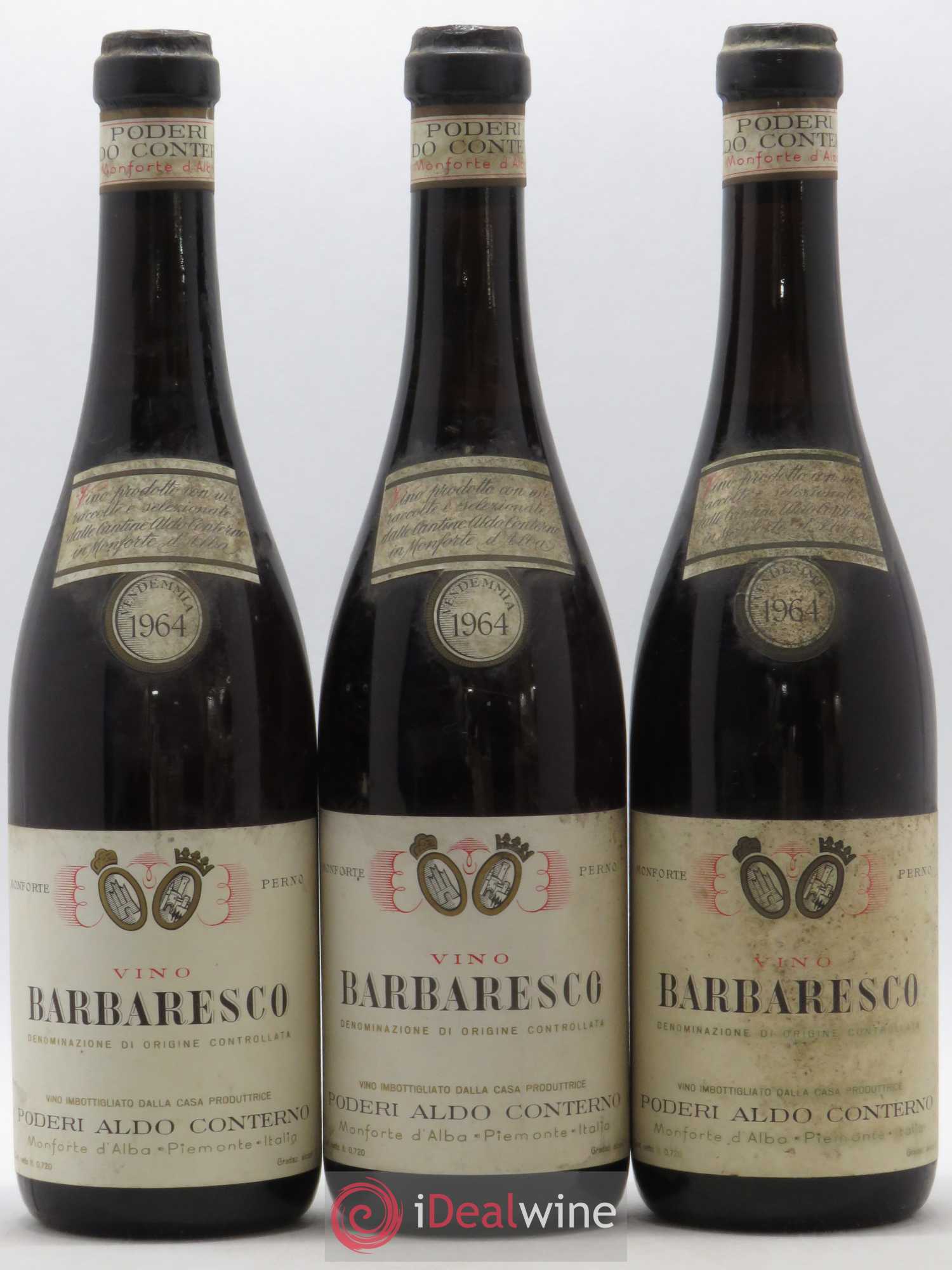 Barbaresco DOCG Aldo Conterno 1964 - Lot de 3 bouteilles - 0