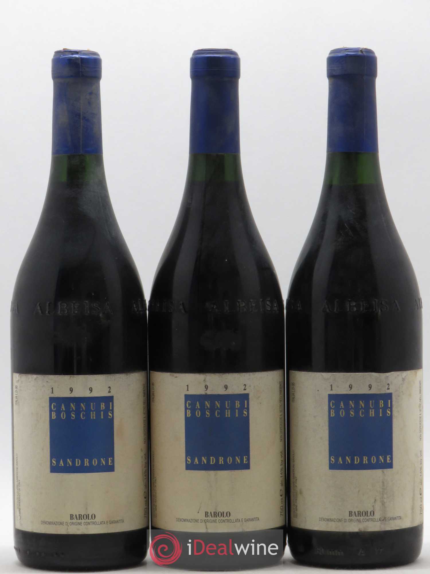 Barolo DOCG Aleste (anciennement Cannubi Boschis) Luciano Sandrone 1992 - Lot de 3 bouteilles - 0
