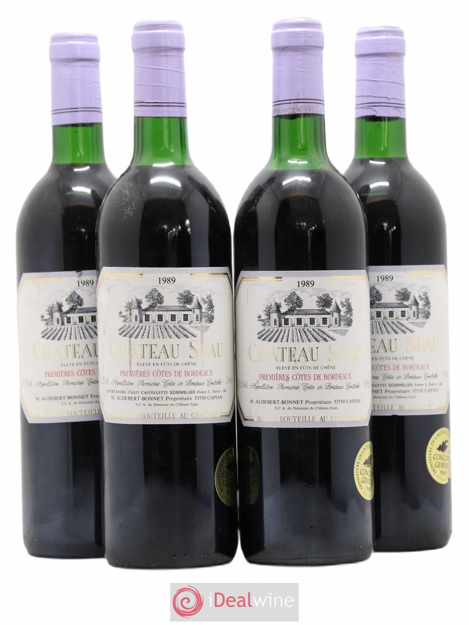 Premières Côtes de Bordeaux Château Suau (sans prix de réserve) 1989 - Posten von 4 Flaschen - 0