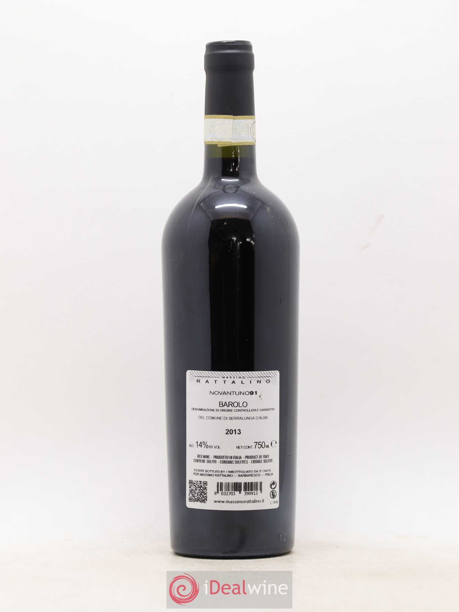 Barolo Novantuno 91 Massimo Rattalino 2013 - Lot de 1 bouteille - 1
