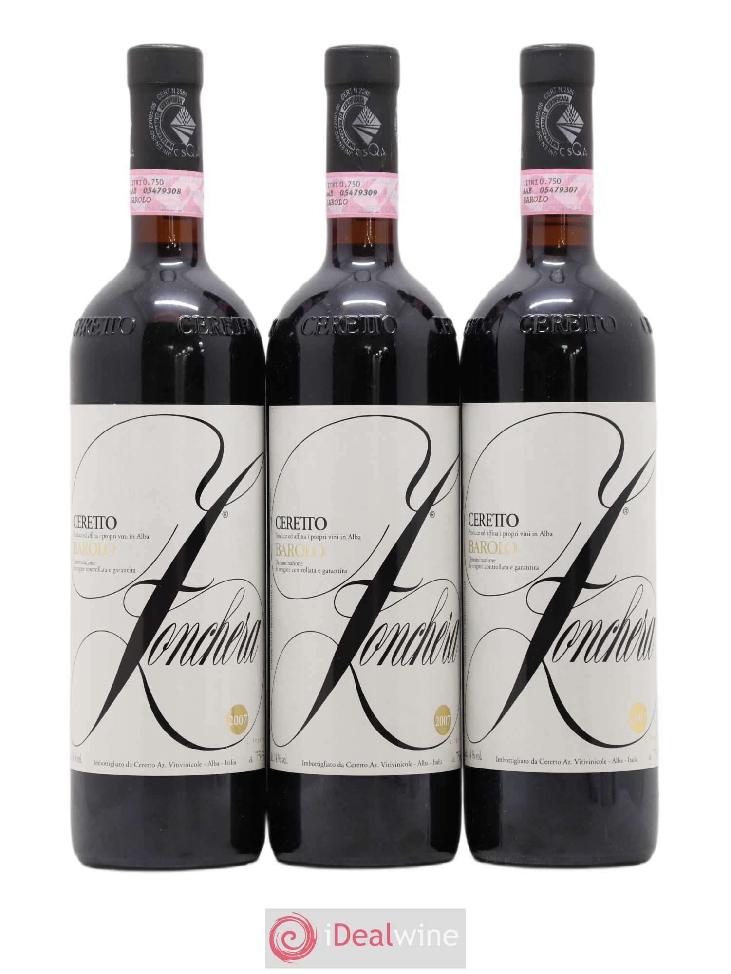 Barolo Zonchera Ceretto 2007 - Posten von 3 Flaschen - 0