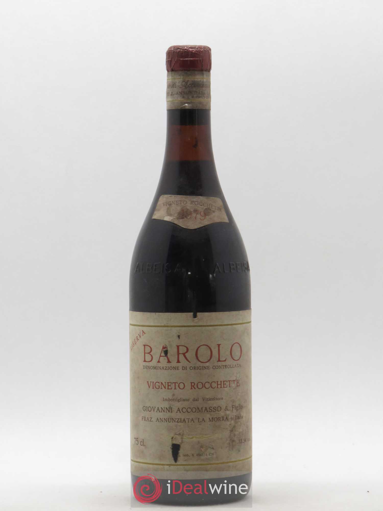 Barolo DOCG Riserva Vigneto Rocchette Lorenzo Accomasso 1979 - Posten von 1 Flasche - 0