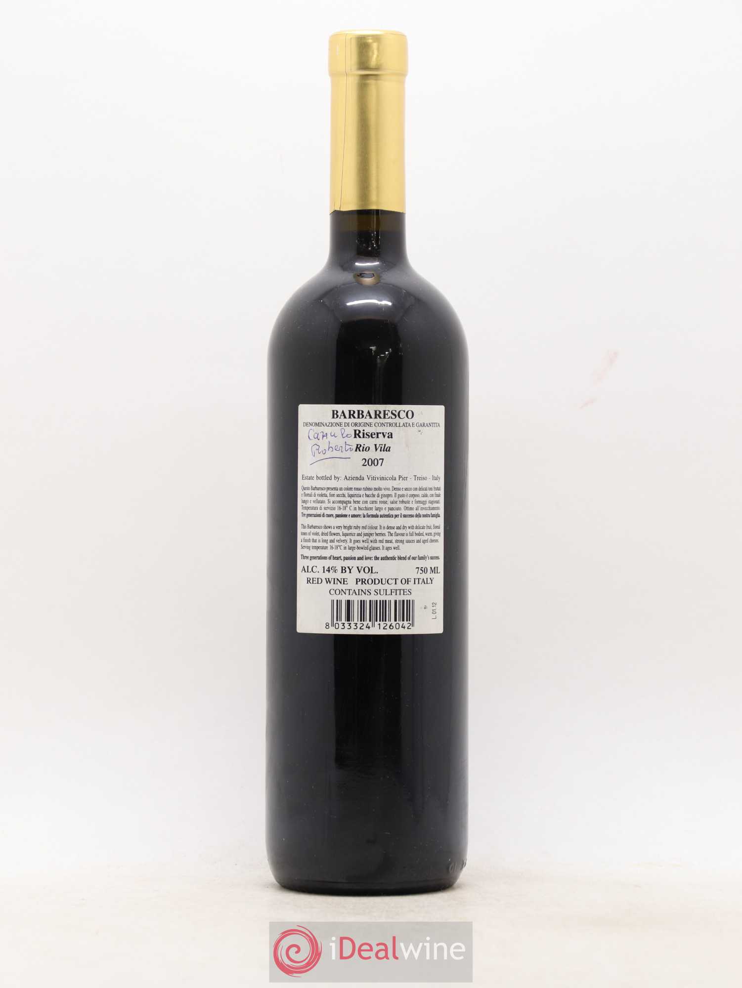 Barbaresco DOCG Riserva Rio Vila-Pier 2007 - Posten von 1 Flasche - 1