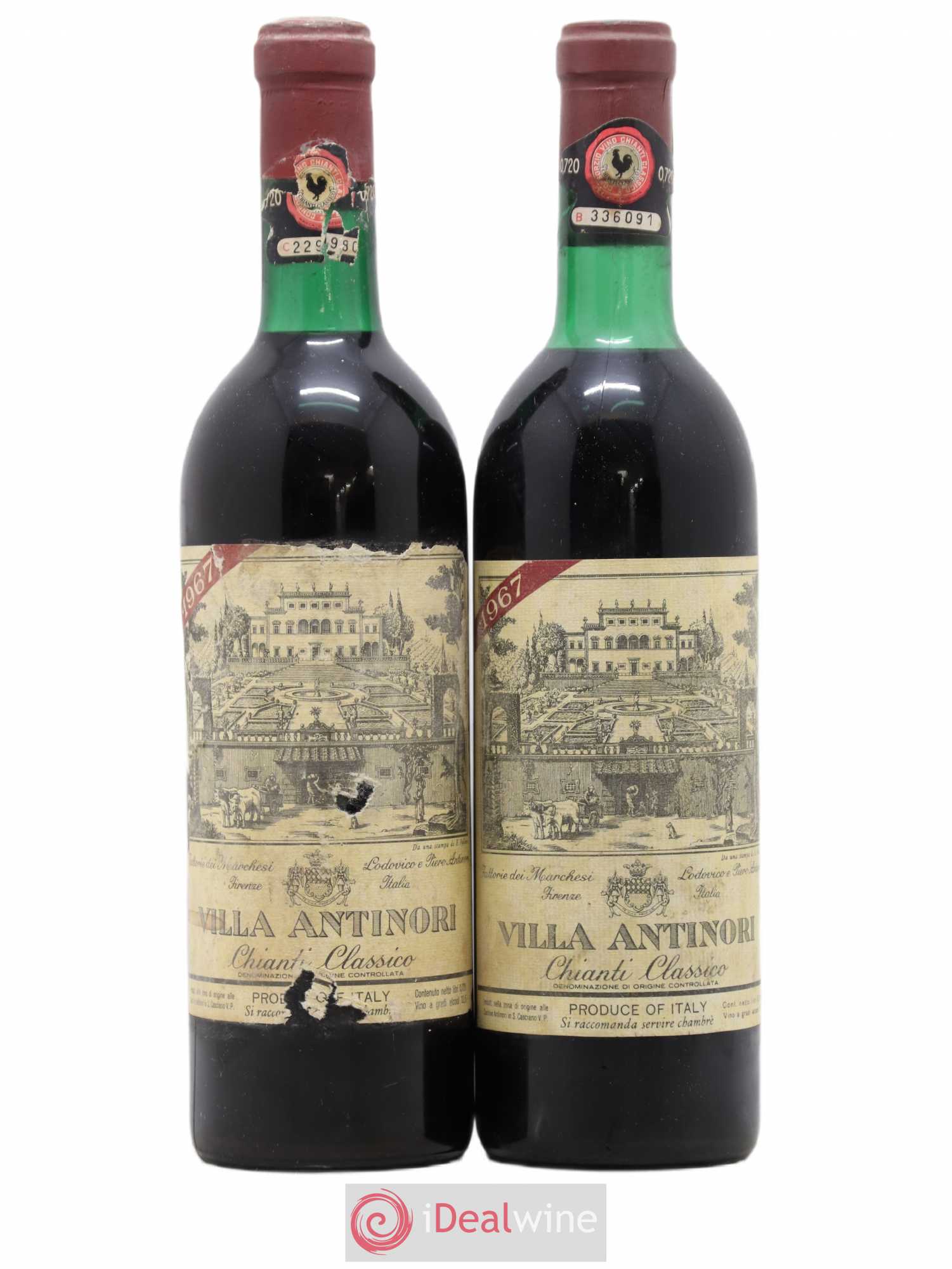 Chianti Classico DOCG Riserva Tenuta Tignanello - Marchesi Antinori (sans prix de réserve) 1967 - Lot de 2 bouteilles - 0